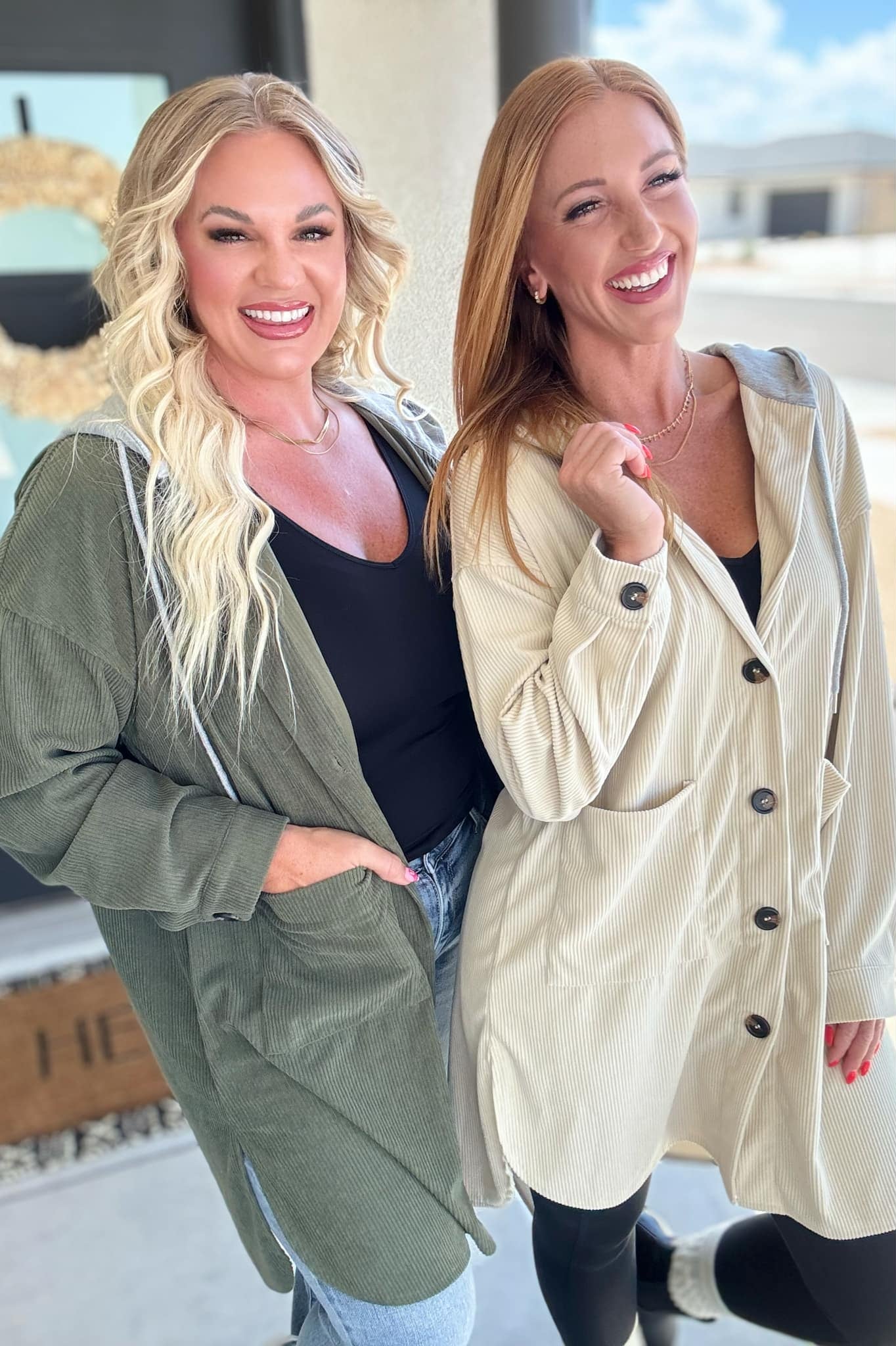 PREORDER: Hooded Corduroy Shacket in Two Colors-Womens-Stay Foxy Boutique, Florissant, Missouri