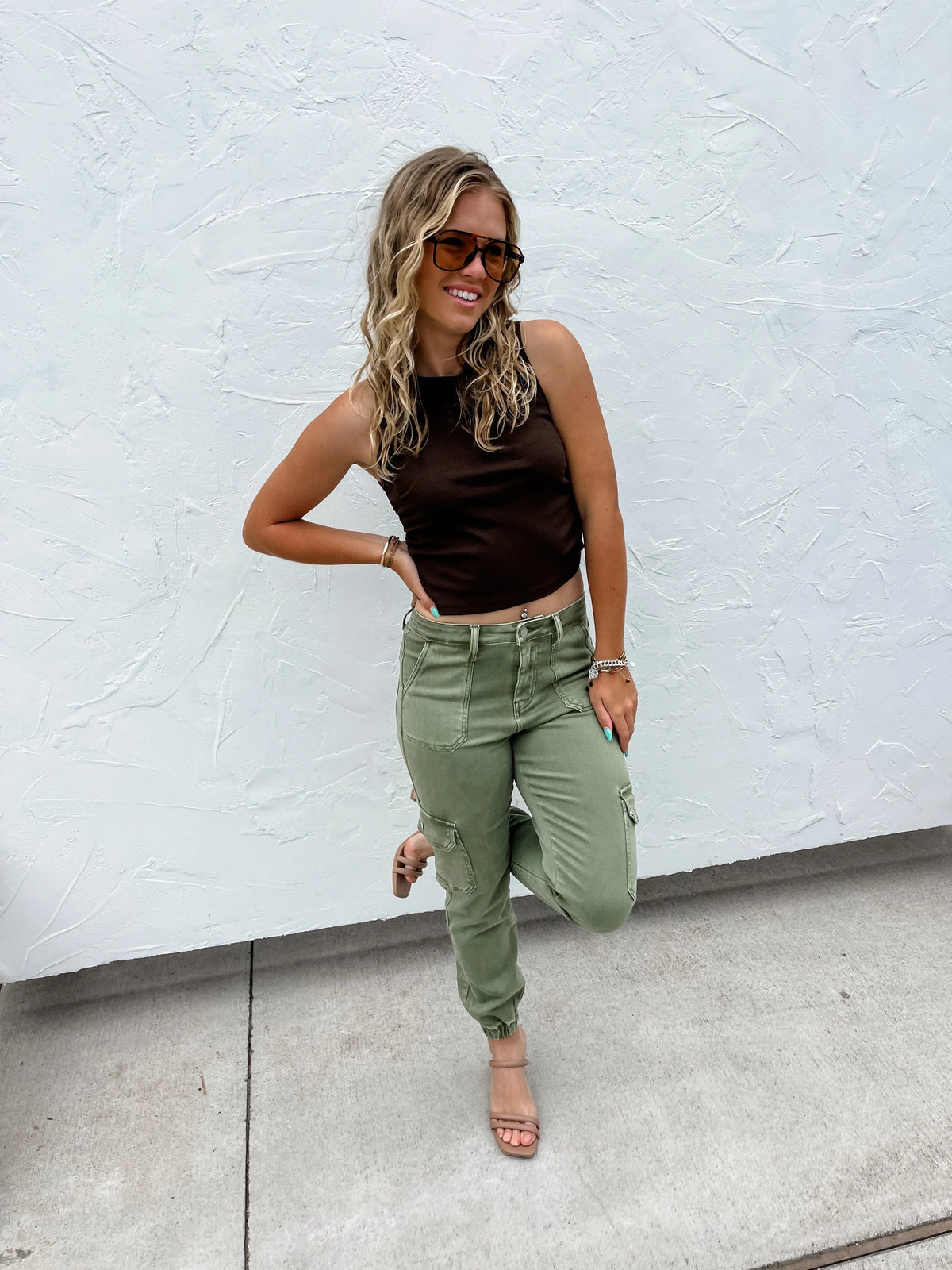 PREORDER: Quinn Cargo Joggers in Two Colors-Womens-Stay Foxy Boutique, Florissant, Missouri