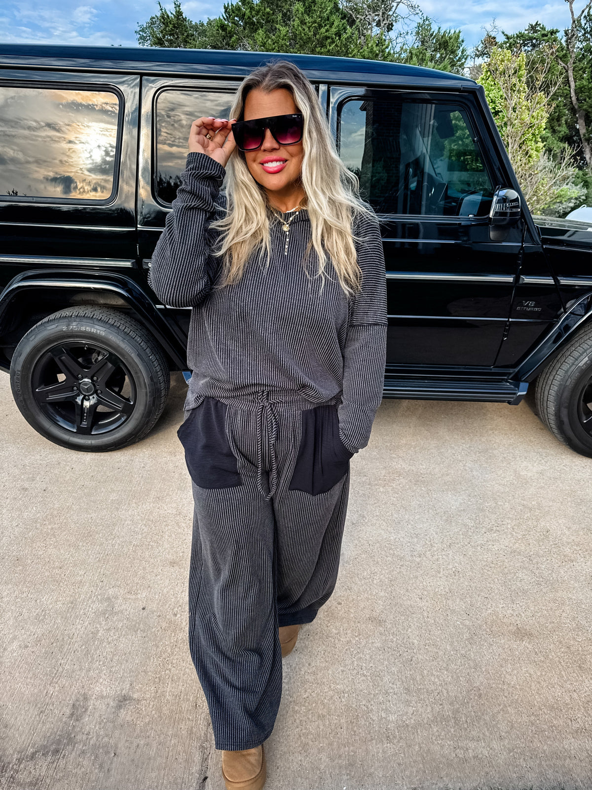 PREORDER: Erika Ribbed Lounge Set-Womens-Stay Foxy Boutique, Florissant, Missouri