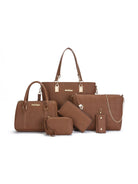 6-Piece Leather Textured Bag Set-Stay Foxy Boutique, Florissant, Missouri