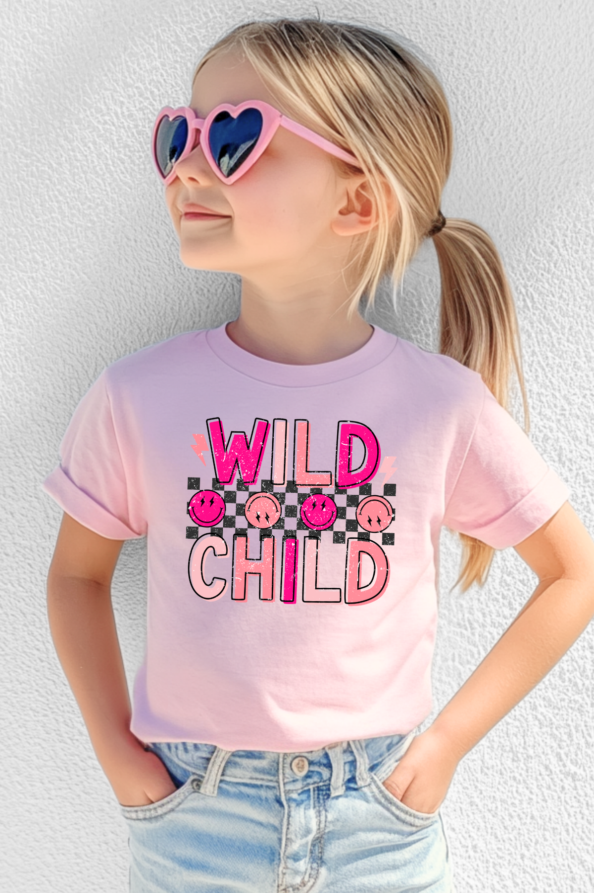 Matching Wild Child Graphic Tee in Pink-Womens-Stay Foxy Boutique, Florissant, Missouri