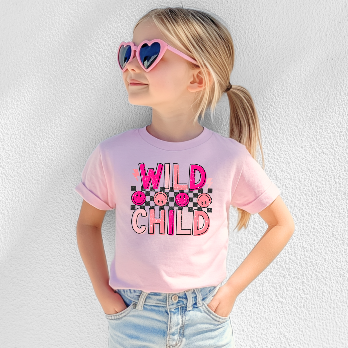 Matching Wild Child Graphic Tee in Pink-Womens-Stay Foxy Boutique, Florissant, Missouri