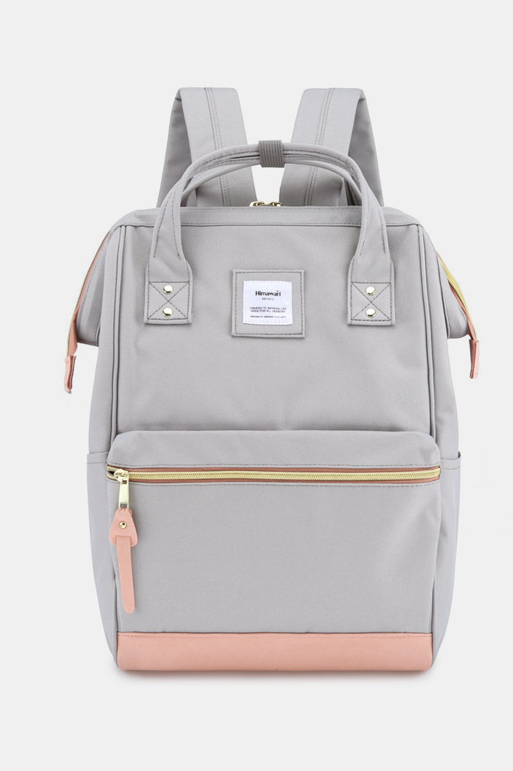 Himawari Contrast Waterproof Canvas Backpack Bag with Side Pockets-Stay Foxy Boutique, Florissant, Missouri