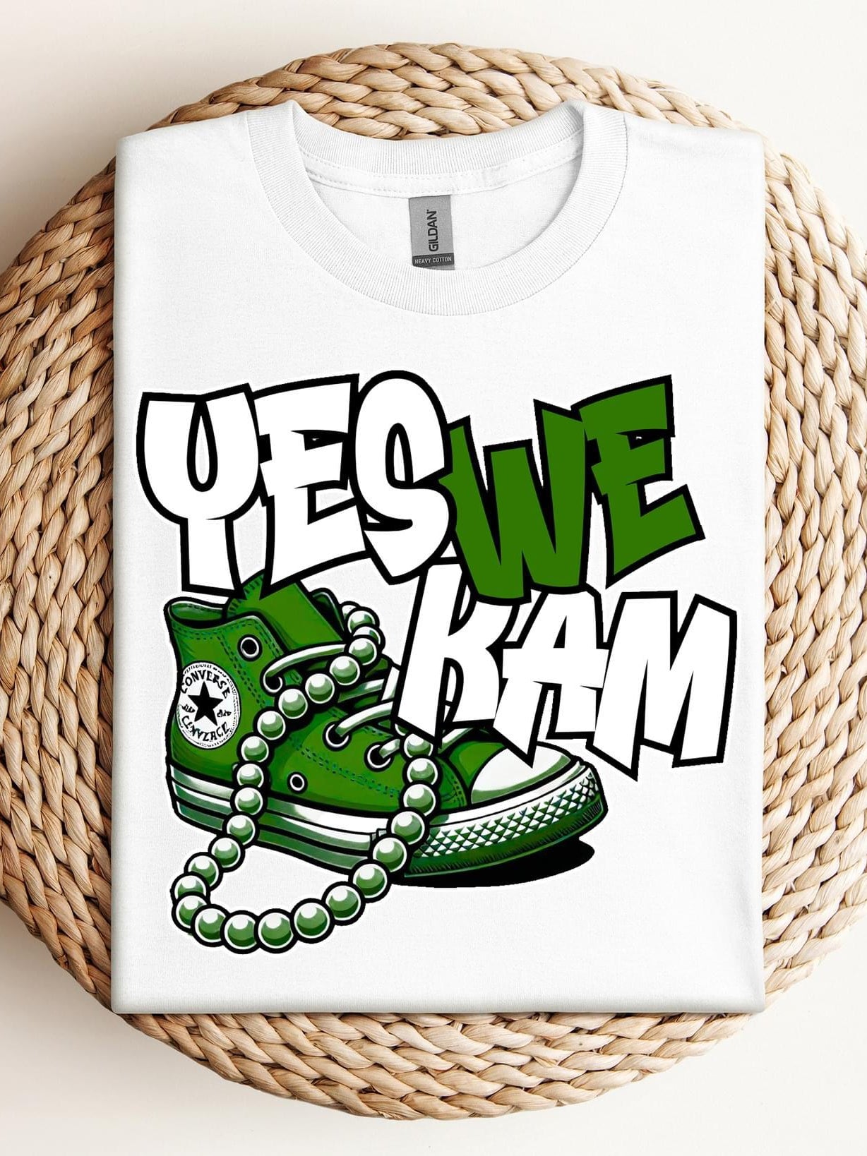 Yes We Kam Green Graphic T-Graphic T-Stay Foxy Boutique, Florissant, Missouri