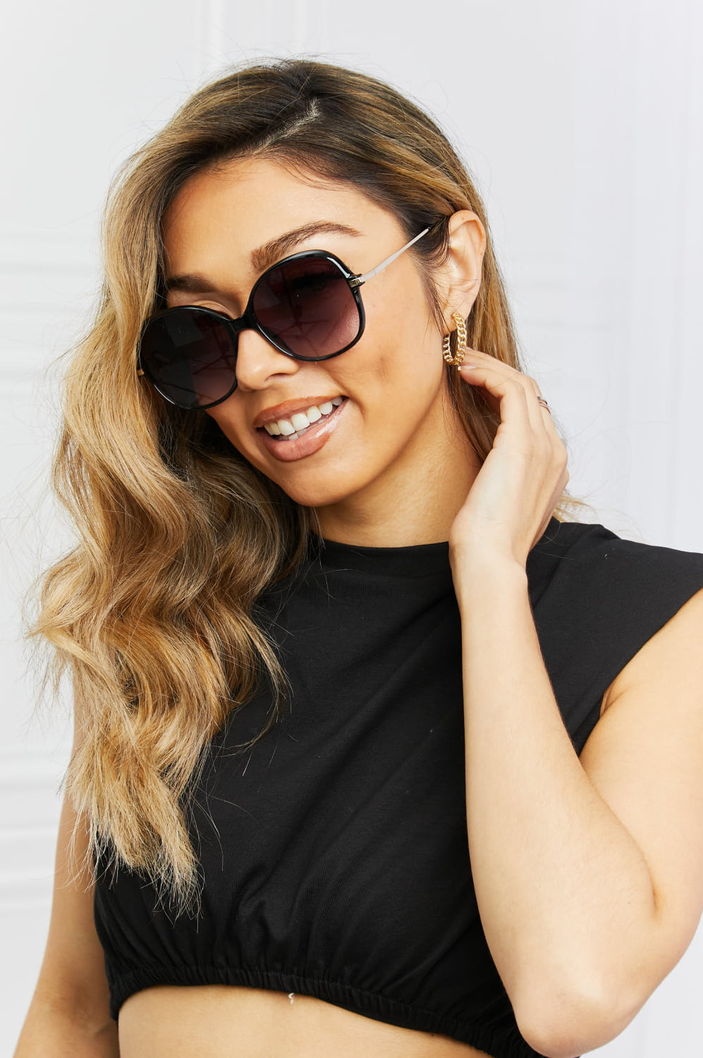 Metal-Plastic Hybrid Full Rim Sunglasses-Stay Foxy Boutique, Florissant, Missouri