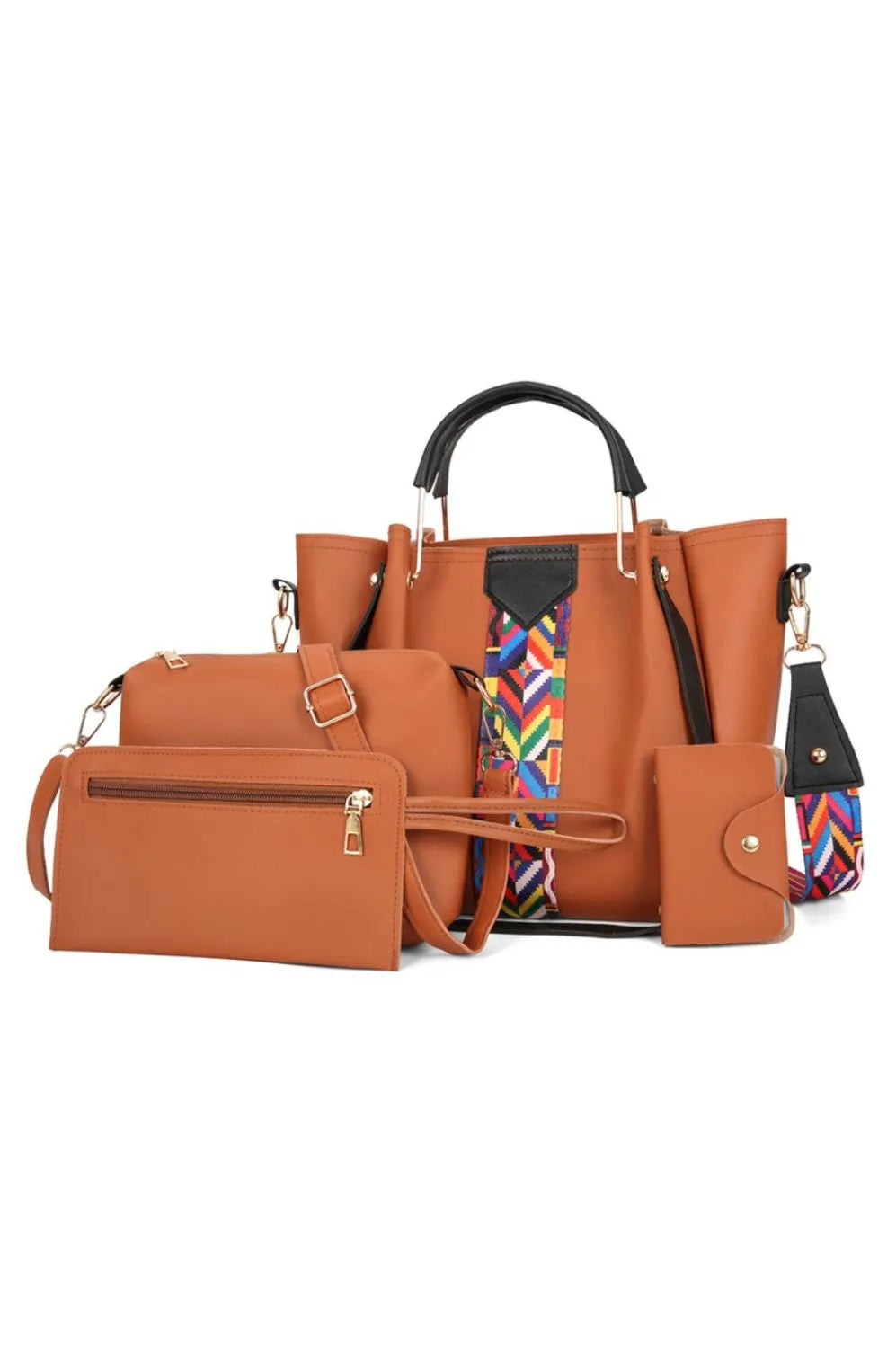 4-Piece Geometric Strap Bag Set-Stay Foxy Boutique, Florissant, Missouri