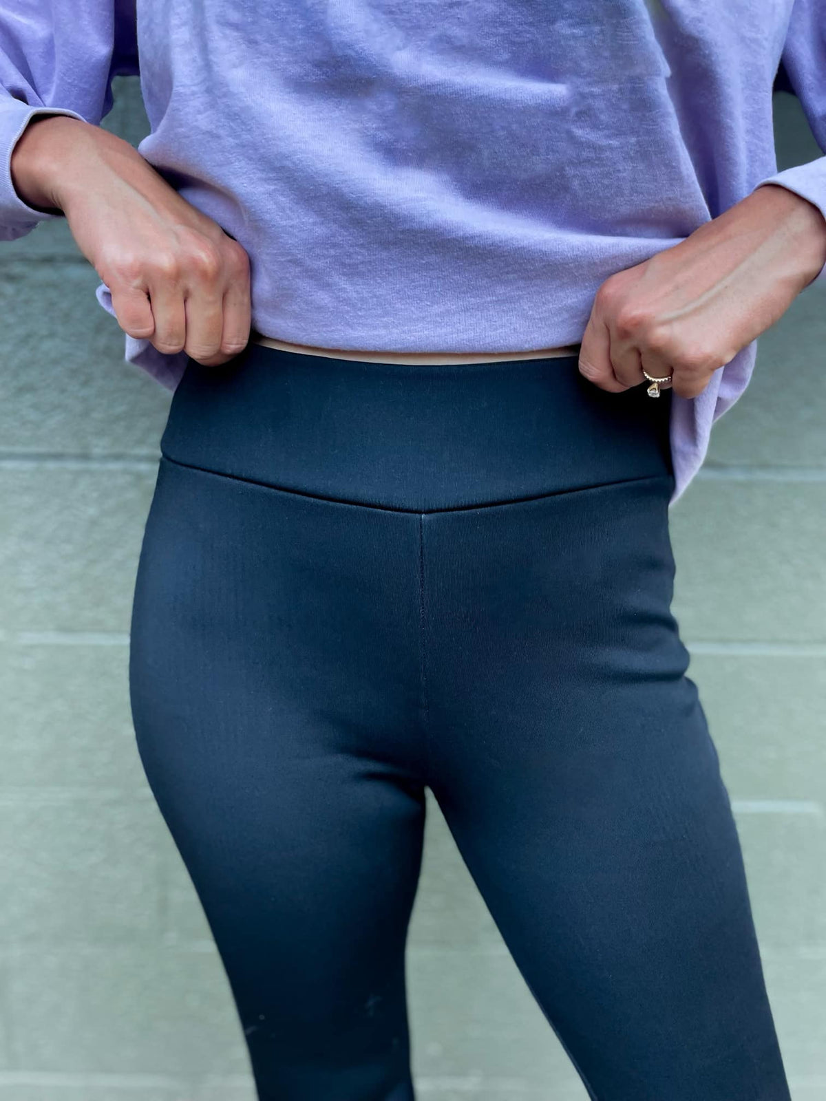 Cuddle: Up Fleece Lined Flares in Black-Womens-Stay Foxy Boutique, Florissant, Missouri