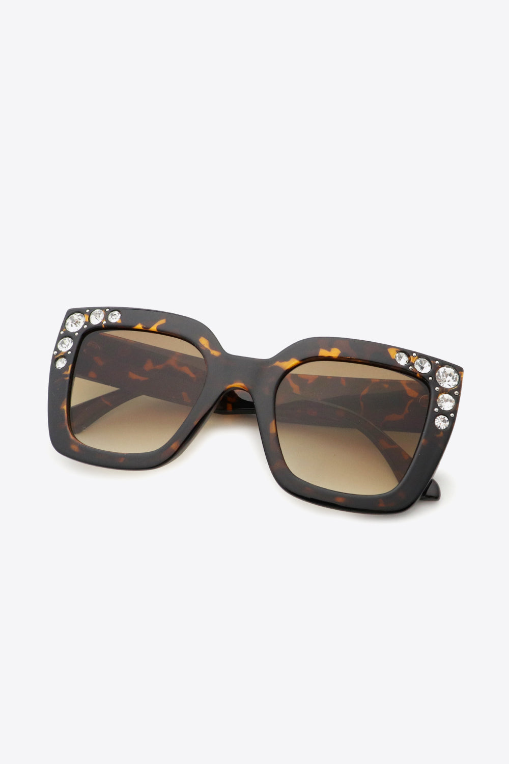 Inlaid Rhinestone Polycarbonate Sunglasses-Stay Foxy Boutique, Florissant, Missouri