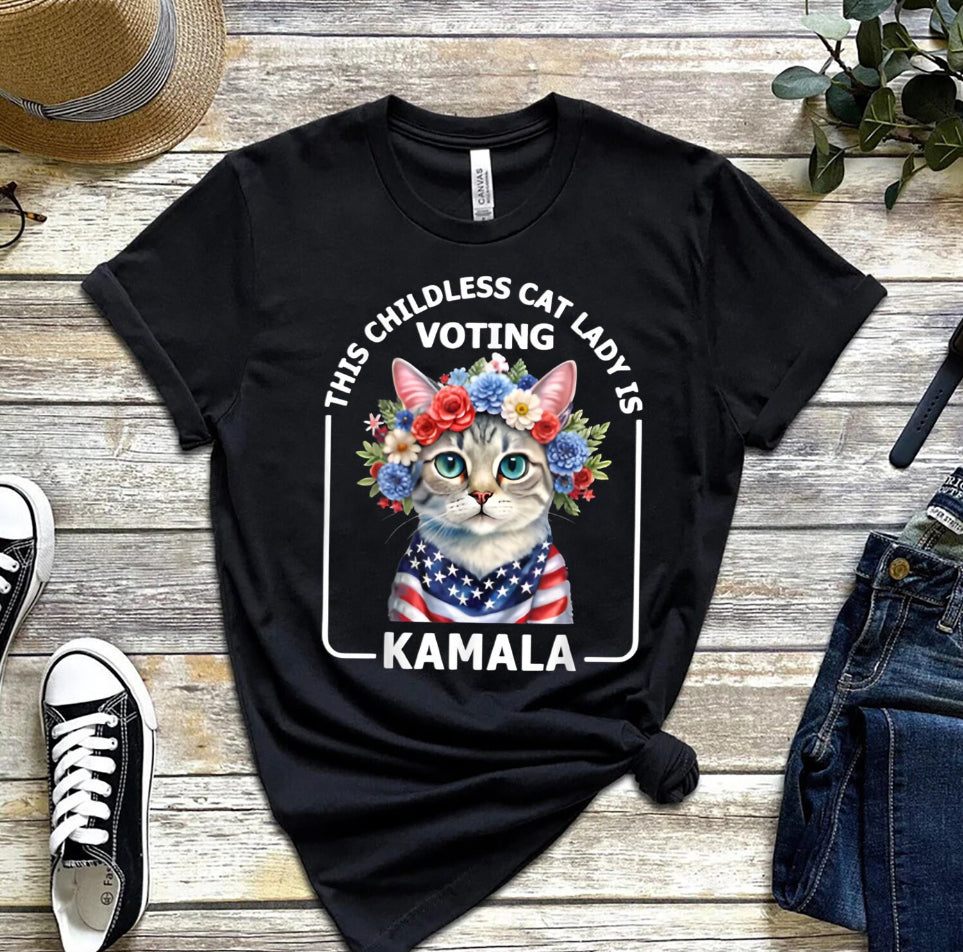 Cat Lady Floral Graphic T shirt-Graphic T-Stay Foxy Boutique, Florissant, Missouri