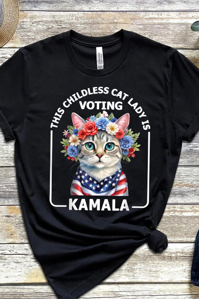 Cat Lady Floral Graphic T shirt-Graphic T-Stay Foxy Boutique, Florissant, Missouri