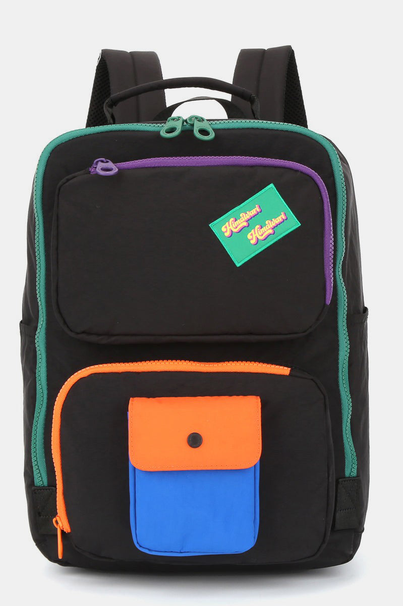 Himawari Contrast Nylon Backpack Bag with Handles-Stay Foxy Boutique, Florissant, Missouri