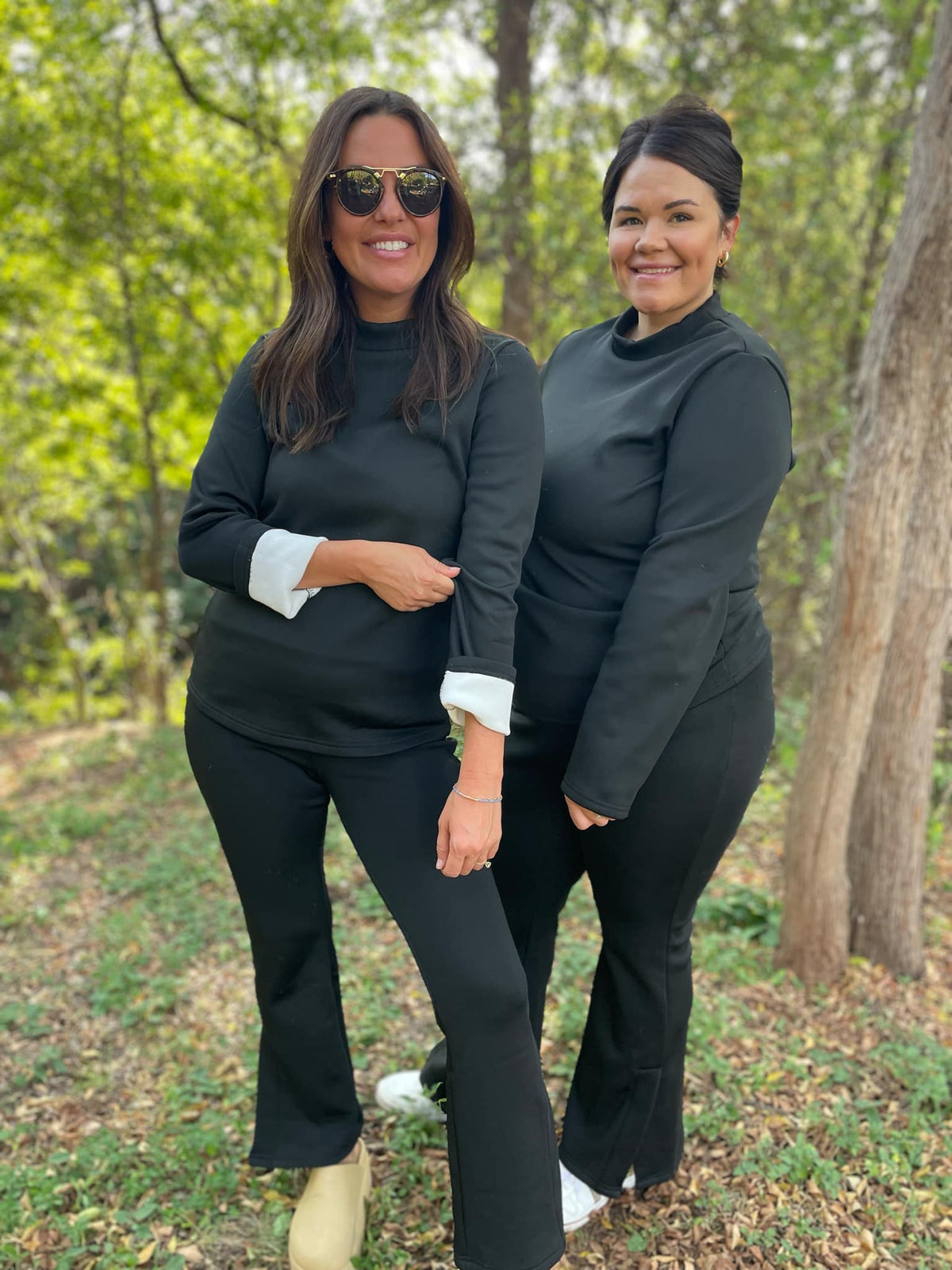 Cuddle Up Fleece Lined Top in Black-Womens-Stay Foxy Boutique, Florissant, Missouri