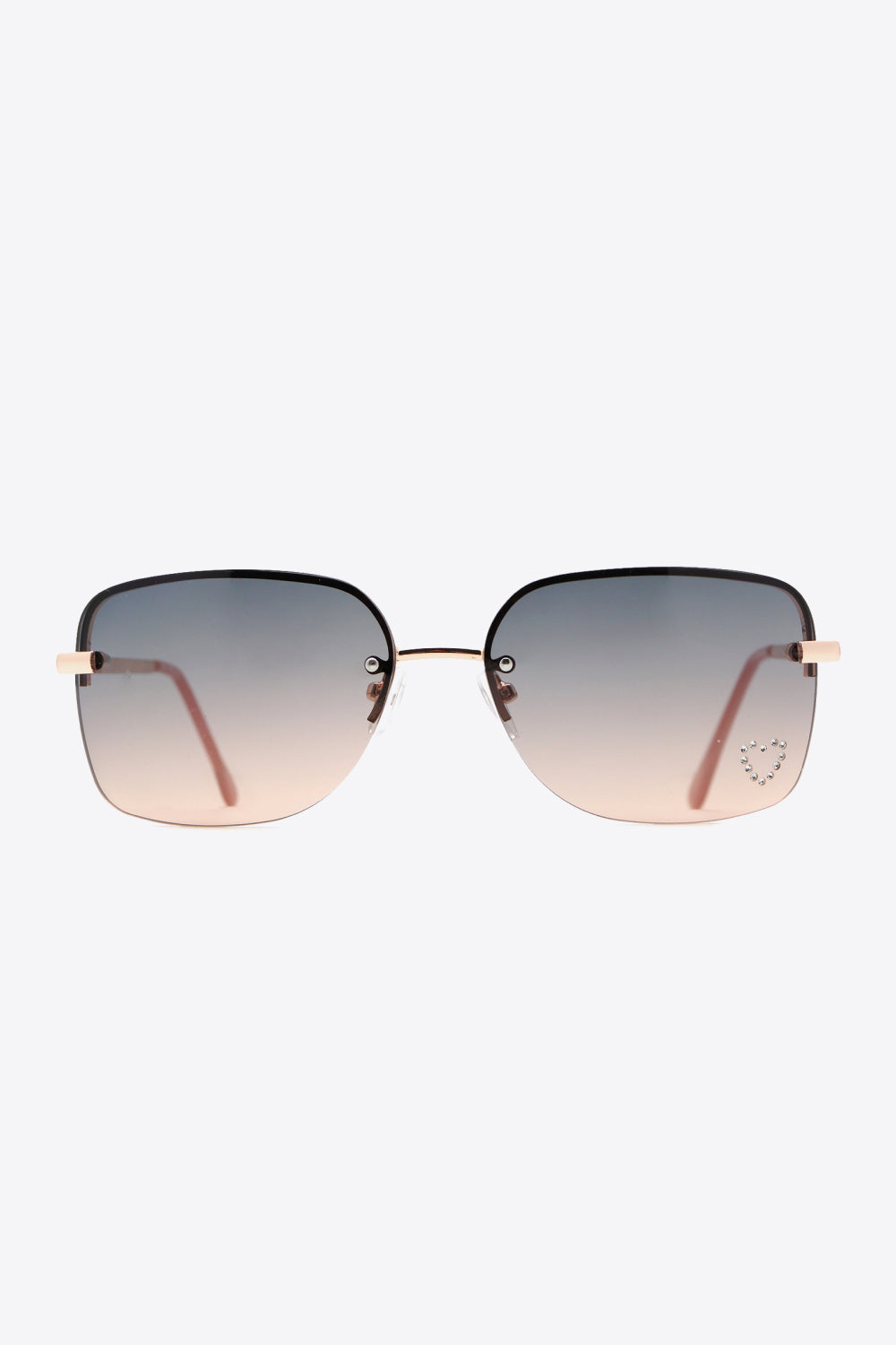 Rhinestone Heart Metal Frame Sunglasses-Stay Foxy Boutique, Florissant, Missouri