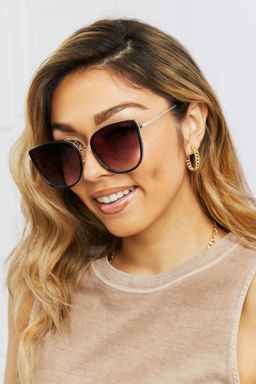 Full Rim Metal-Plastic Hybrid Frame Sunglasses-Stay Foxy Boutique, Florissant, Missouri