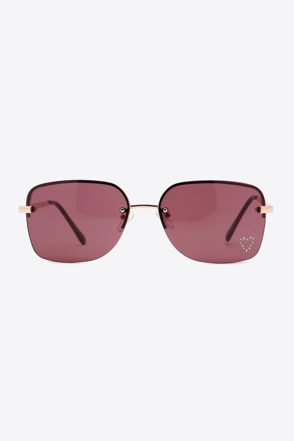 Rhinestone Heart Metal Frame Sunglasses-Stay Foxy Boutique, Florissant, Missouri
