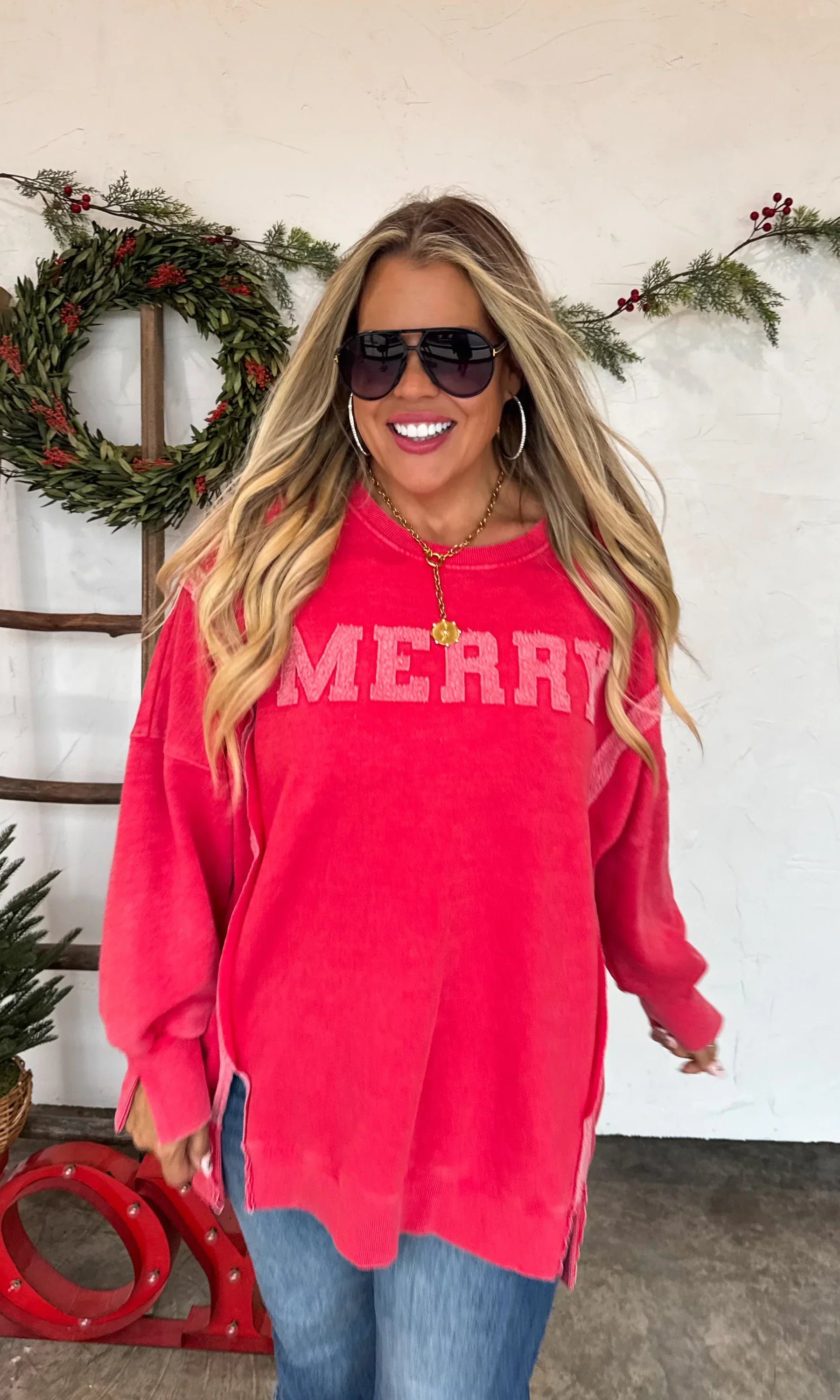 PREORDER: Classic Crew Pullover Merry-Womens-Stay Foxy Boutique, Florissant, Missouri