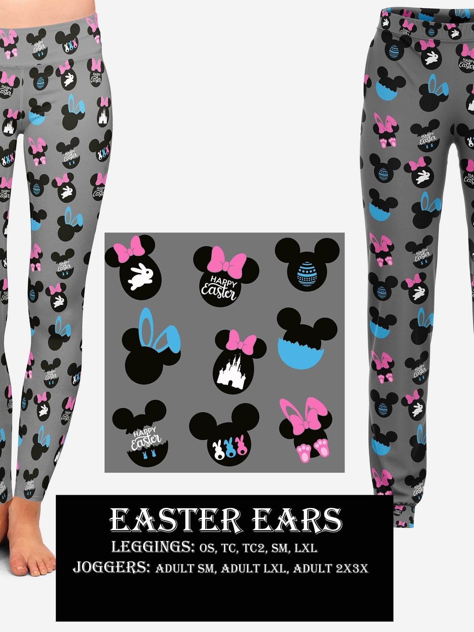 EASTER RUN- EASTER EARS LEGGINGS AND JOGGERS-Stay Foxy Boutique, Florissant, Missouri