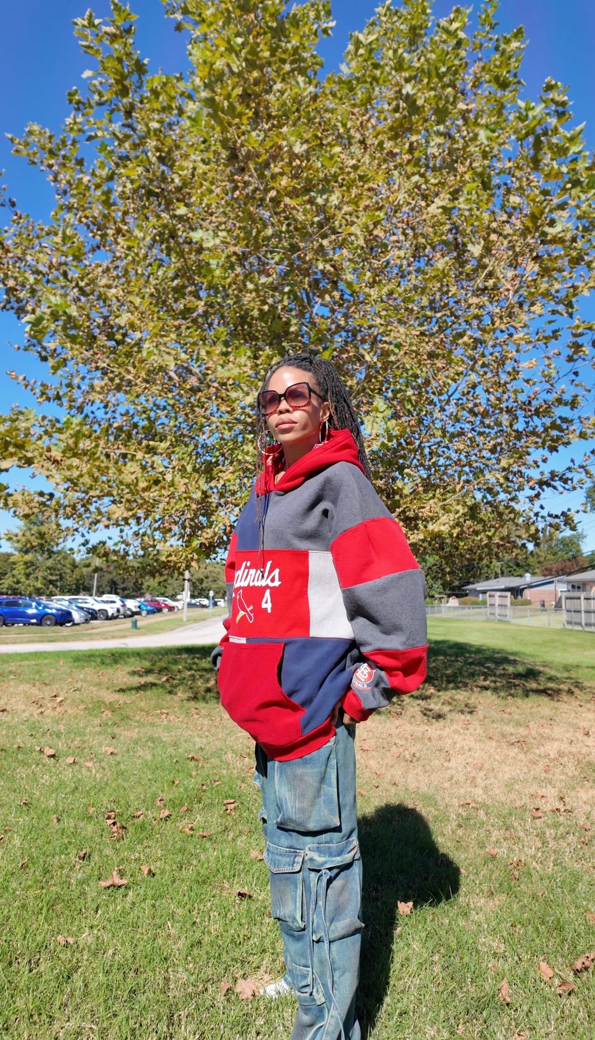 Cardinals Patchwork Hoodie | STAY Bold 3 Scoops-Stay Foxy Boutique, Florissant, Missouri