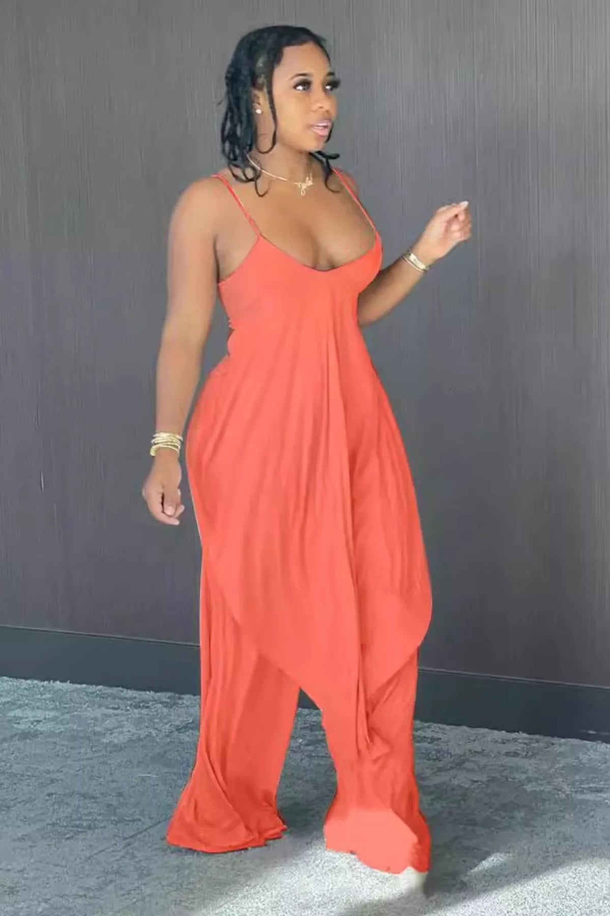 Full Size Asymmetrical Hem Cami and Pants Set Plus Size-Stay Foxy Boutique, Florissant, Missouri