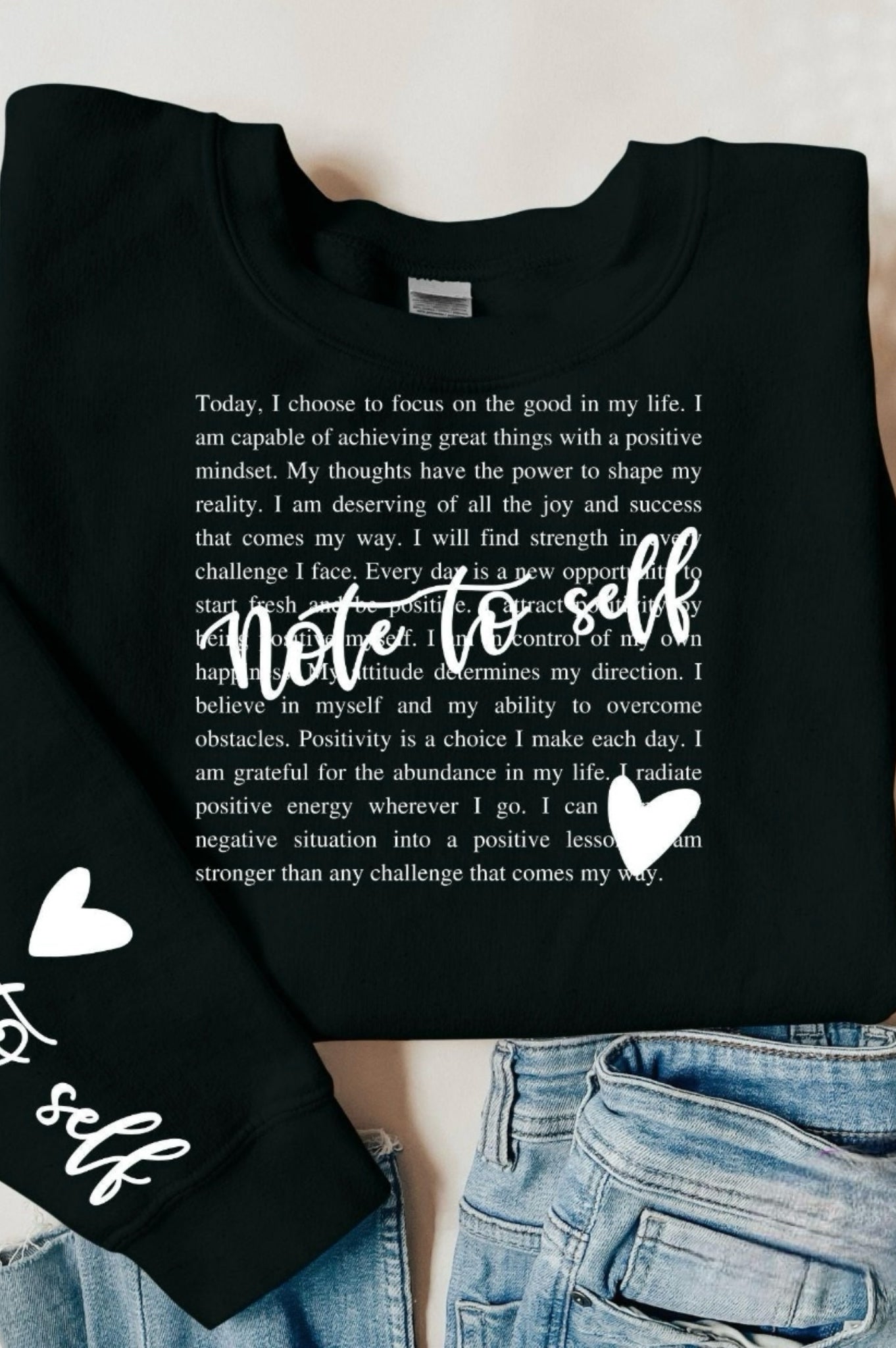 Note To Self Long Sleeved Graphic T-Graphic T-Stay Foxy Boutique, Florissant, Missouri
