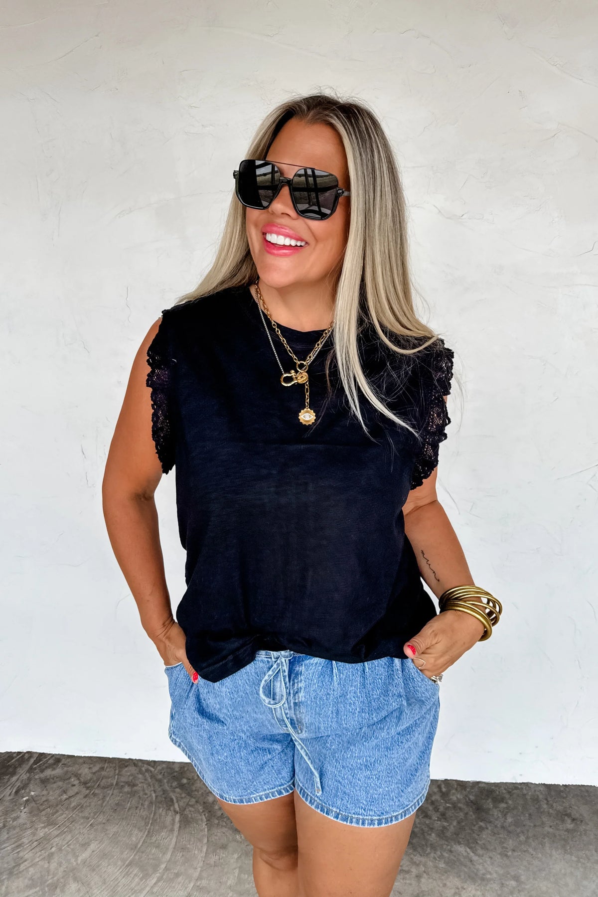 PREORDER: Sweet Lace Days Tee-Womens-Stay Foxy Boutique, Florissant, Missouri