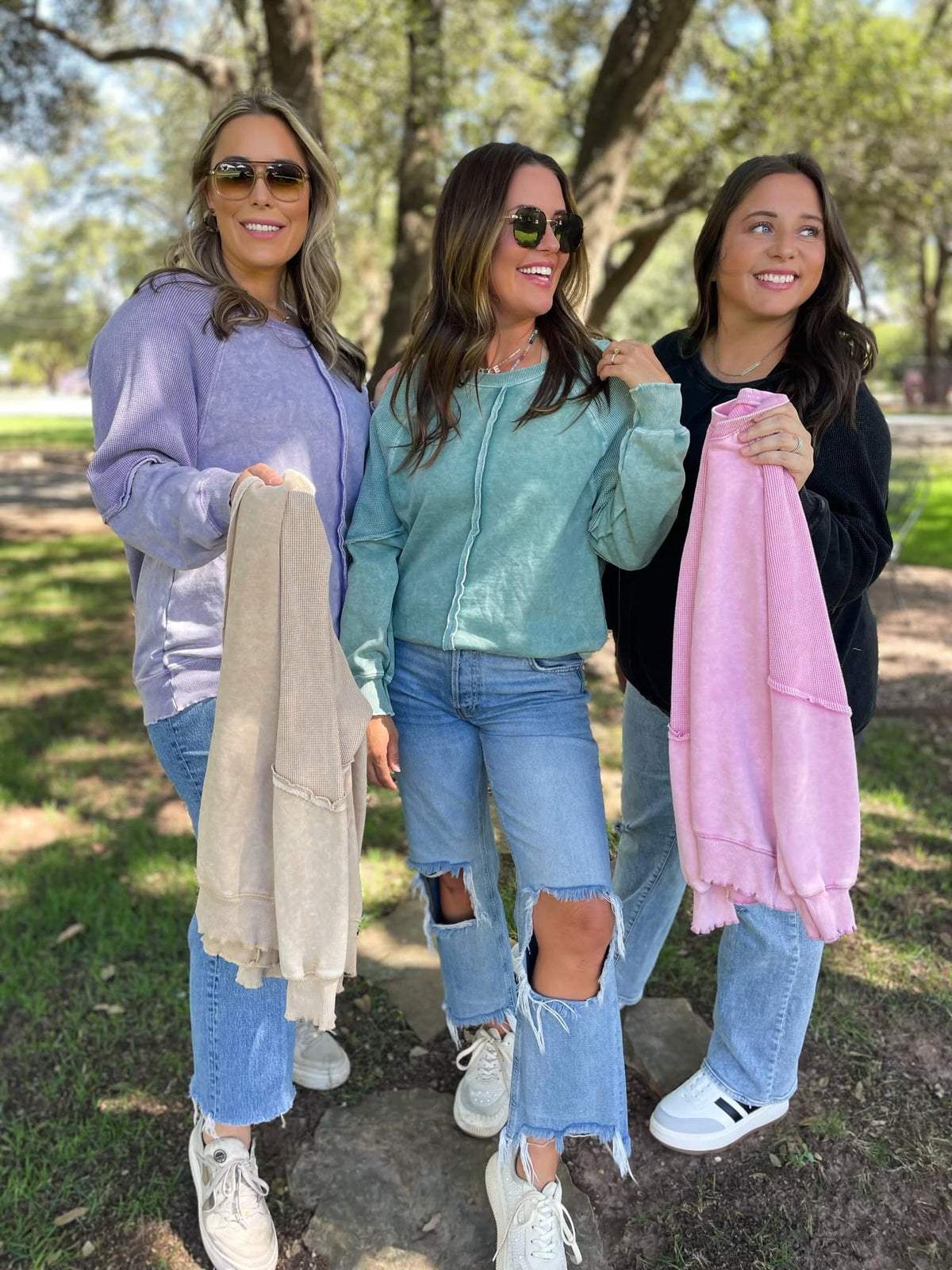 PREORDER: Best Selling Elliott Exposed Seam Sweatshirt in Five Colors-Womens-Stay Foxy Boutique, Florissant, Missouri
