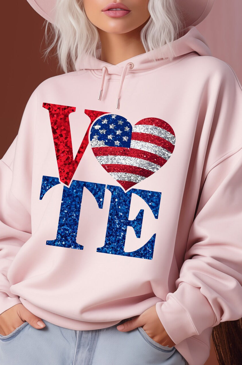 Vote Heart Graphic T-Graphic T-Stay Foxy Boutique, Florissant, Missouri
