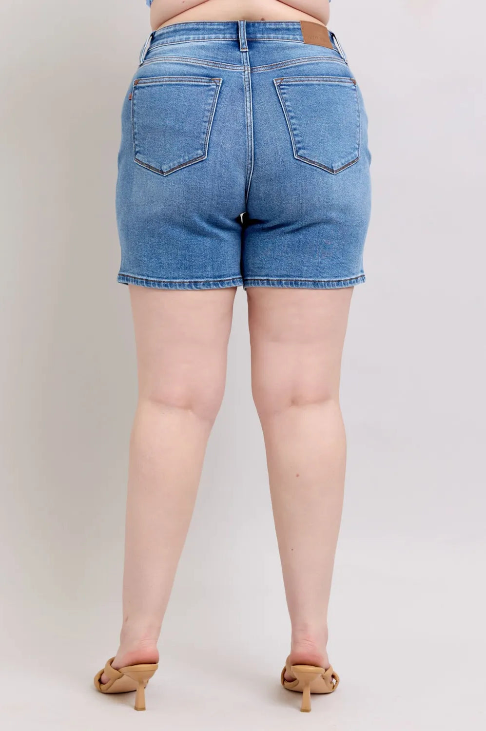 Judy Blue Full Size 2 Button Denim Shorts with Pockets Plus Size-Stay Foxy Boutique, Florissant, Missouri