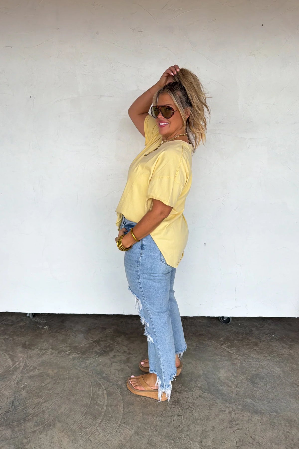 PREORDER: Blakeley Spring Joey Washed Cotton Boyfriend Tee-Womens-Stay Foxy Boutique, Florissant, Missouri