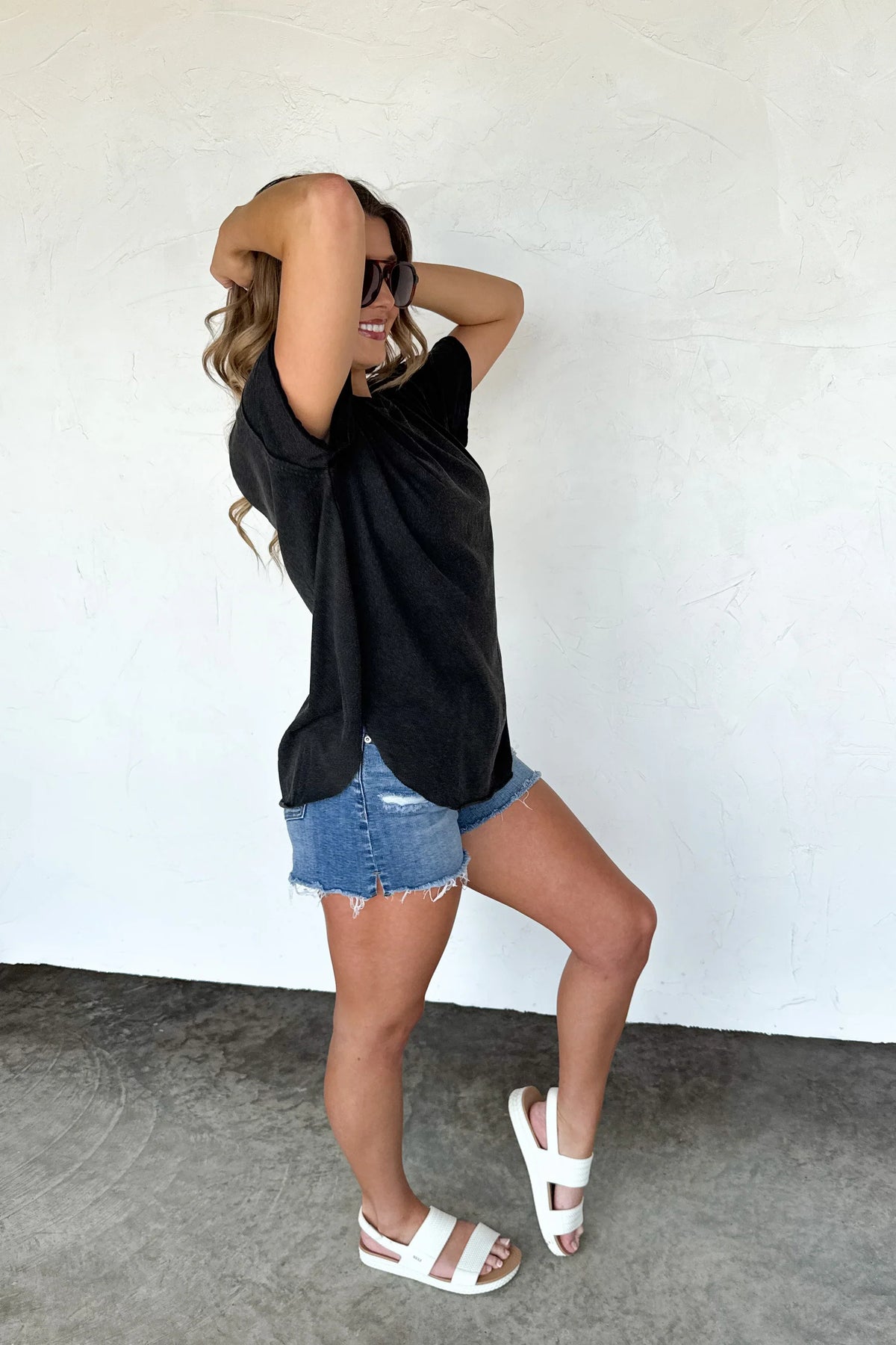 PREORDER: Joey Washed Cotton Boyfriend Tee-Womens-Stay Foxy Boutique, Florissant, Missouri