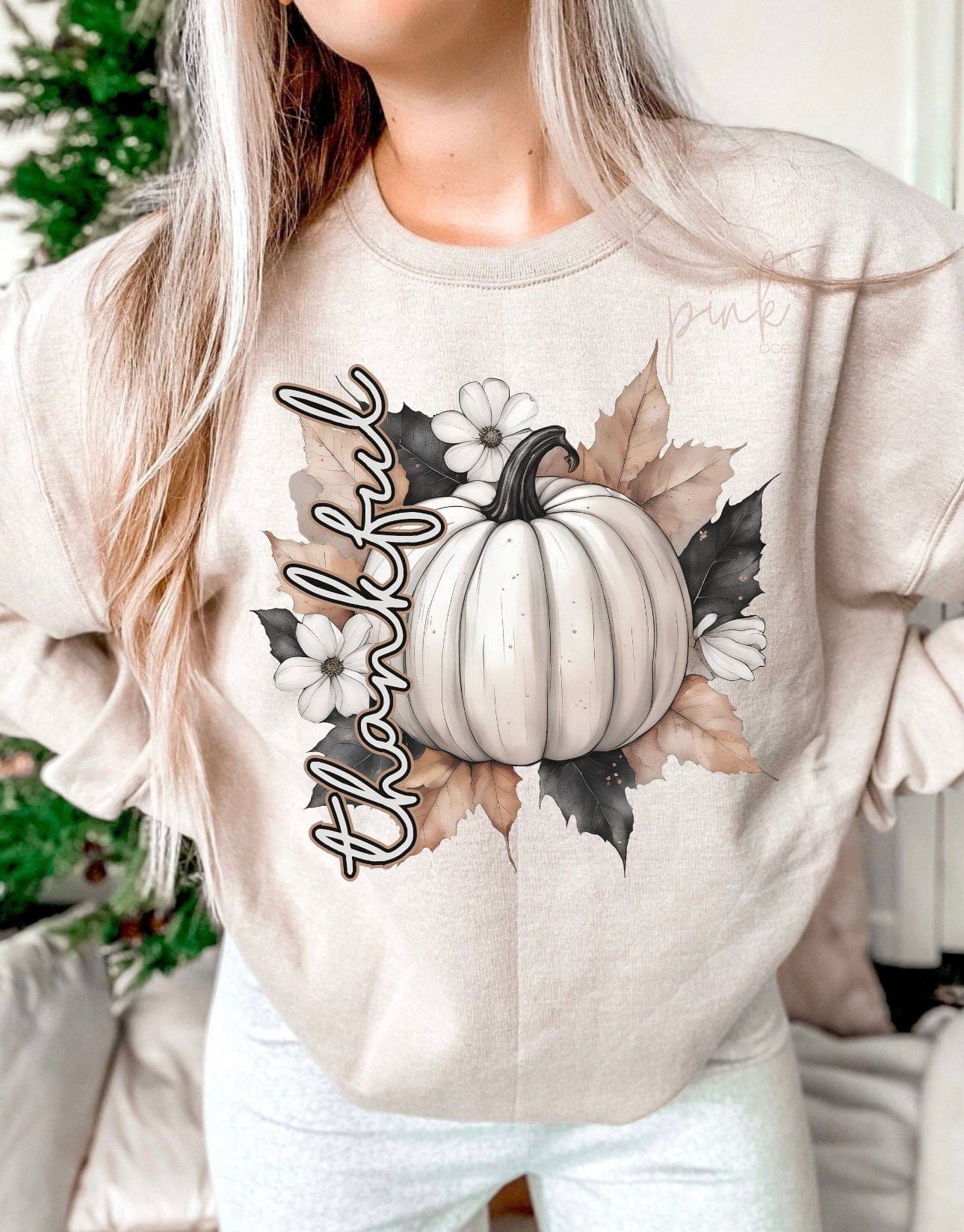 White Pumpkin Thankful Graphic T-Graphic T-Stay Foxy Boutique, Florissant, Missouri