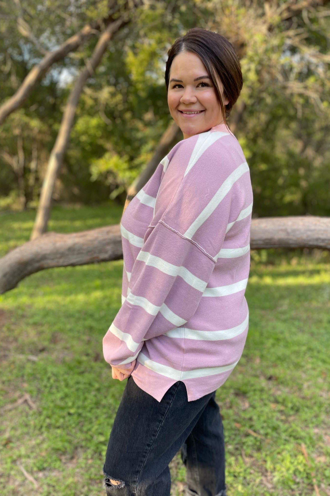 PREORDER: Exceptional Thought Striped Patchwork Sweater in Three Colors-Womens-Stay Foxy Boutique, Florissant, Missouri
