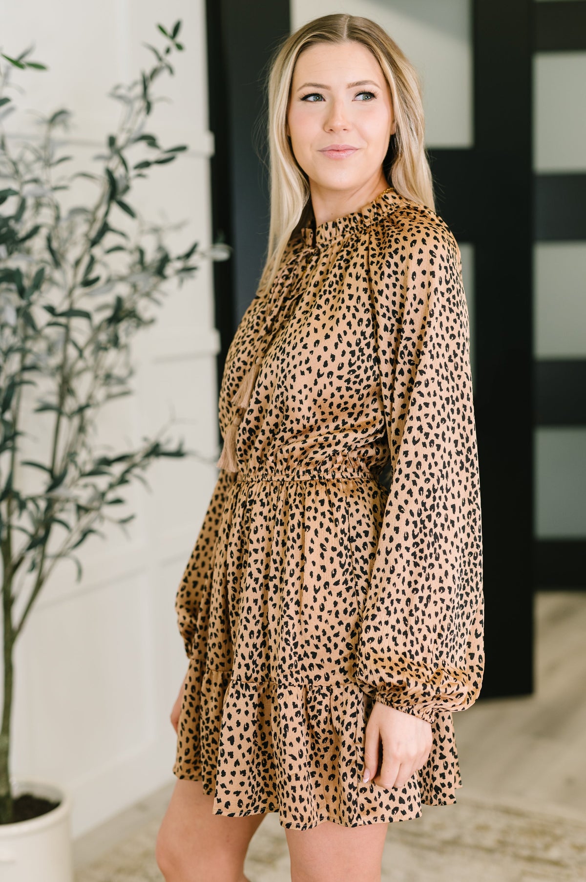 A Cheeky Little Time Tiered Dress in Pecan Brown-Womens-Stay Foxy Boutique, Florissant, Missouri