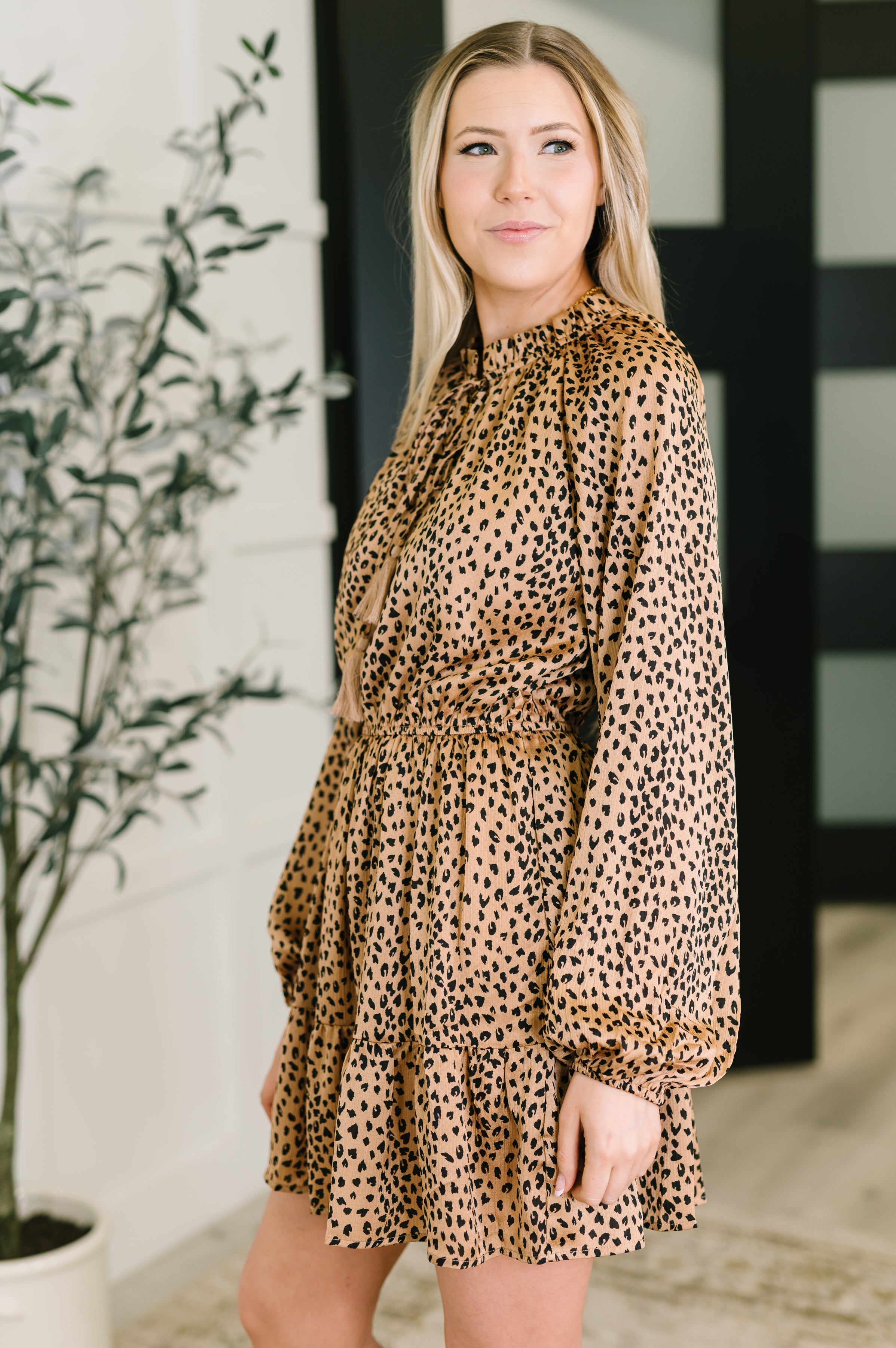 A Cheeky Little Time Tiered Dress in Pecan Brown-Womens-Stay Foxy Boutique, Florissant, Missouri