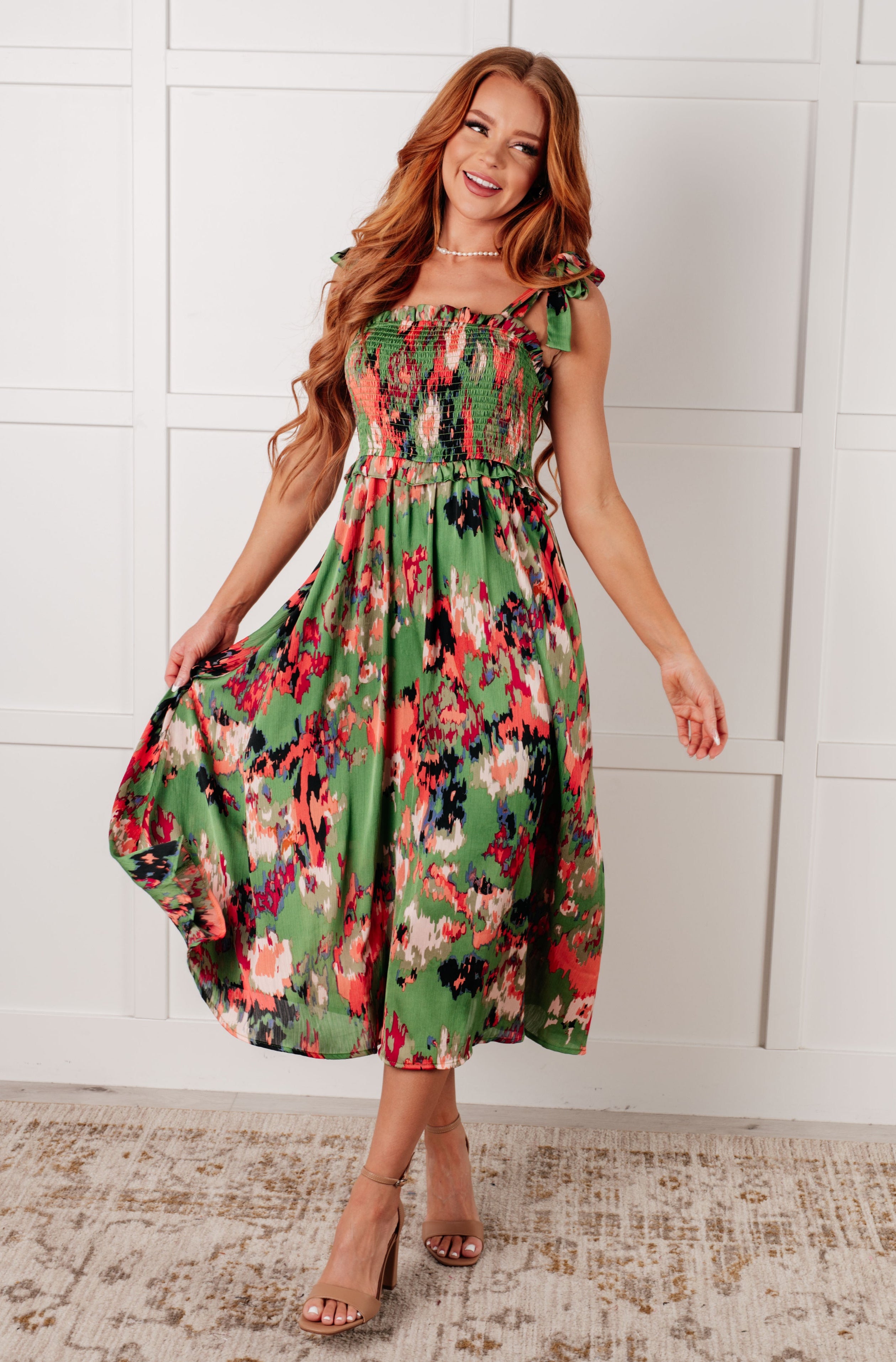 A Little While Longer Dress in Green-Dresses-Stay Foxy Boutique, Florissant, Missouri