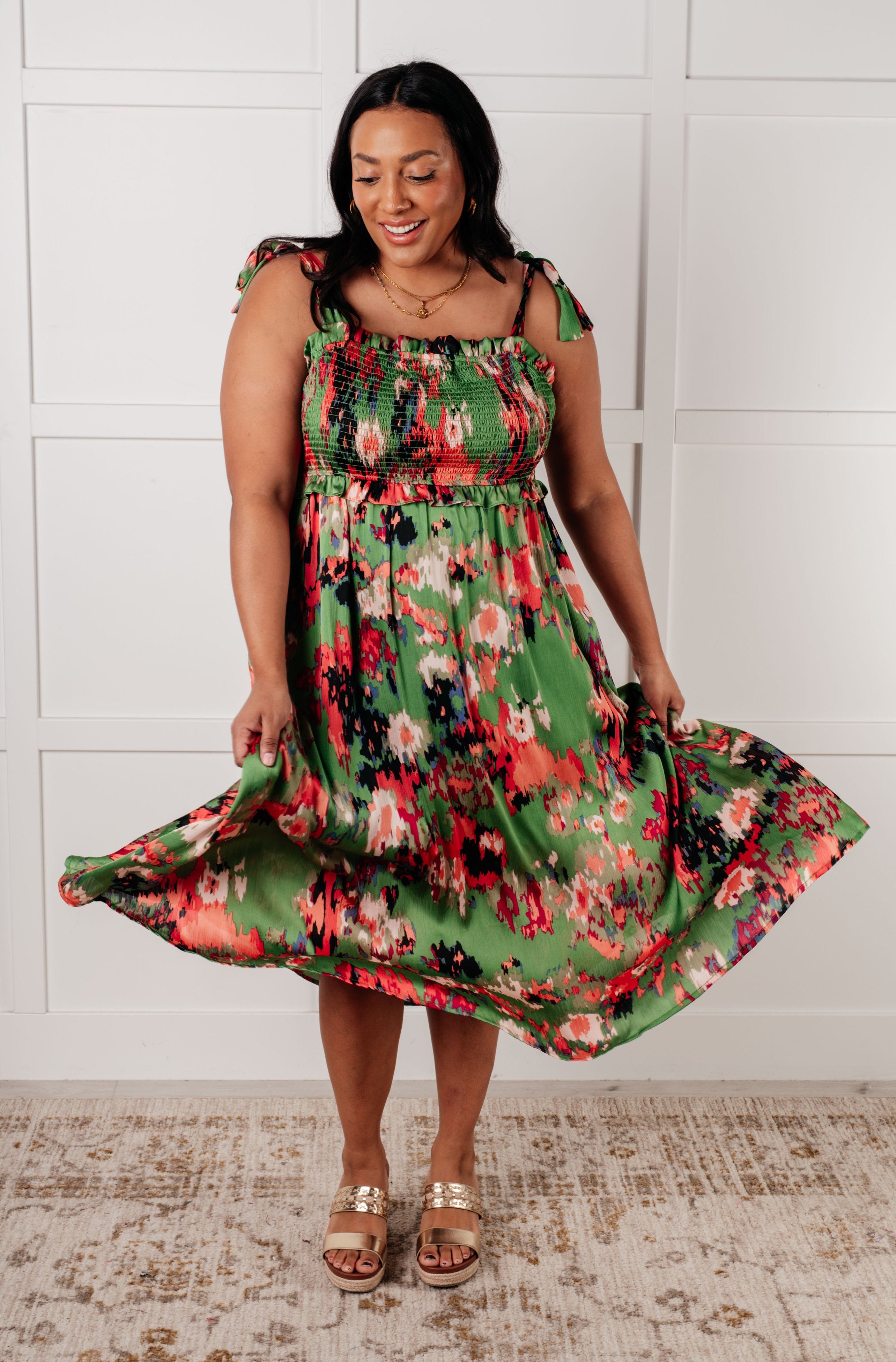 A Little While Longer Dress in Green-Dresses-Stay Foxy Boutique, Florissant, Missouri