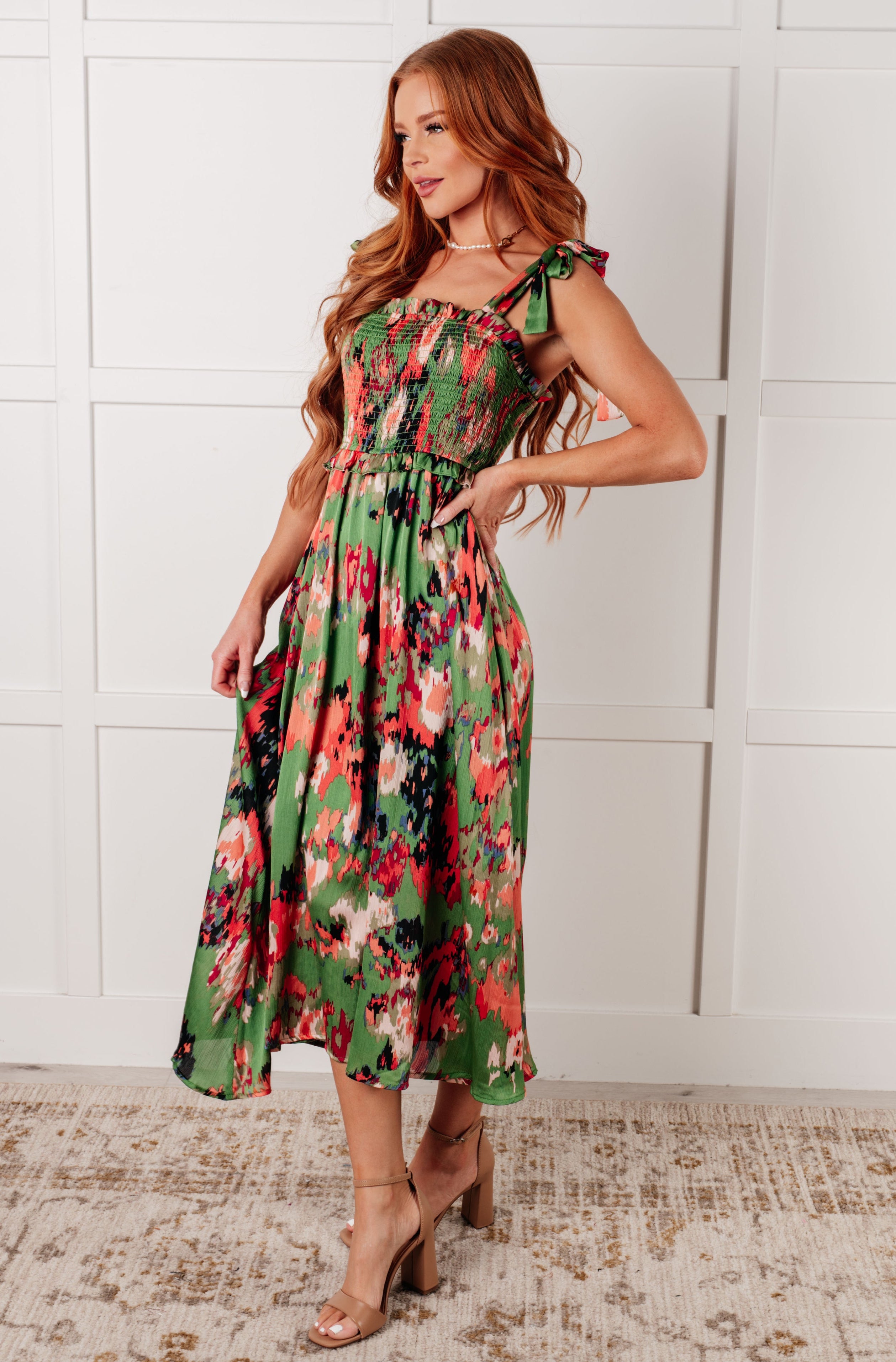 A Little While Longer Dress in Green-Dresses-Stay Foxy Boutique, Florissant, Missouri