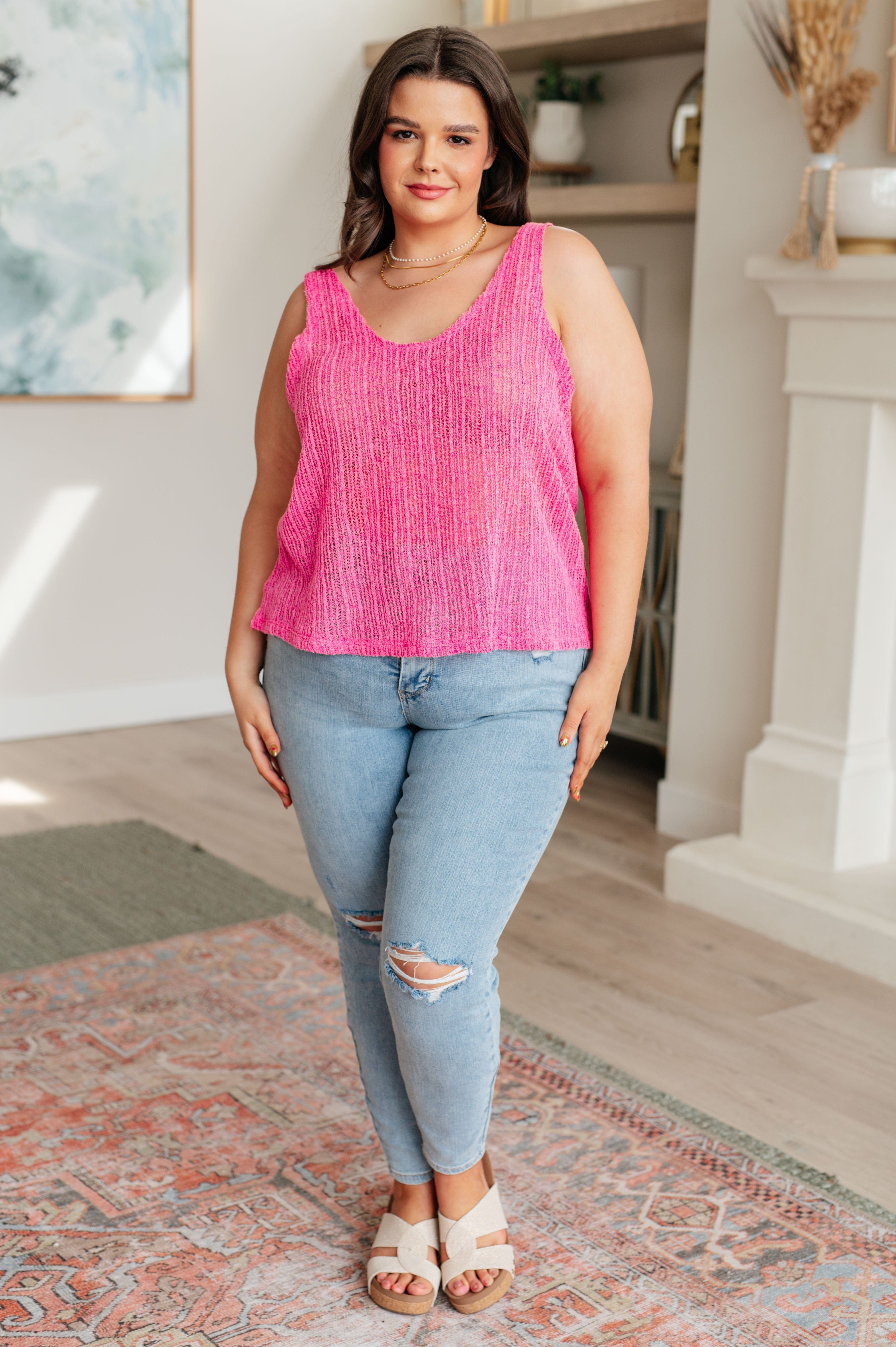 A Major Upgrade Knit V-Neck Tank-Tops-Stay Foxy Boutique, Florissant, Missouri