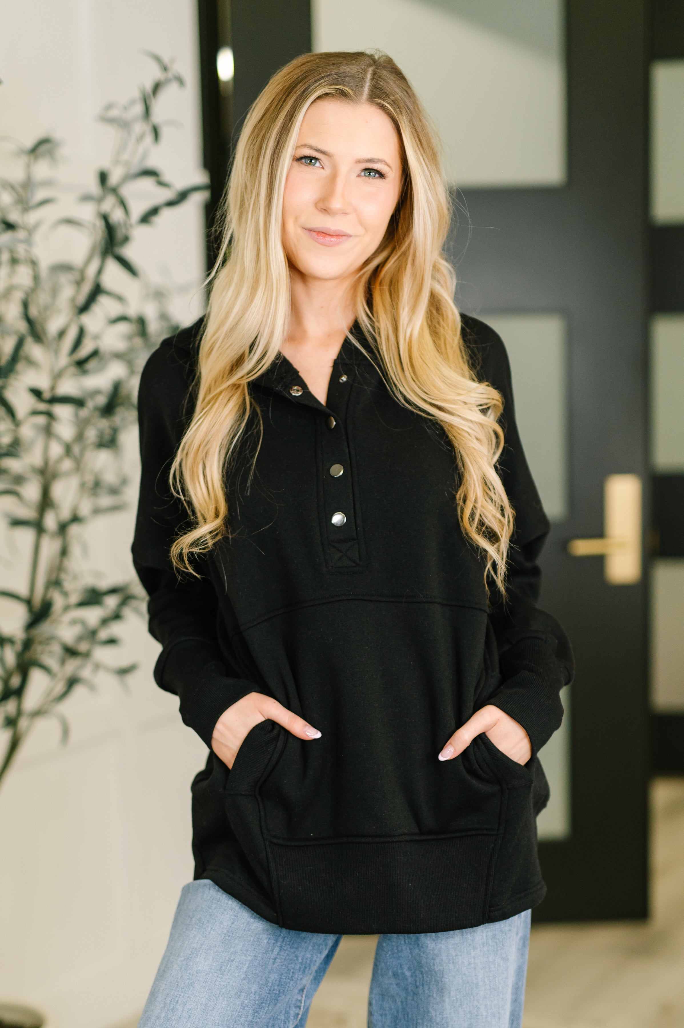 A Million Different Reasons Hooded Pullover in Black-Womens-Stay Foxy Boutique, Florissant, Missouri