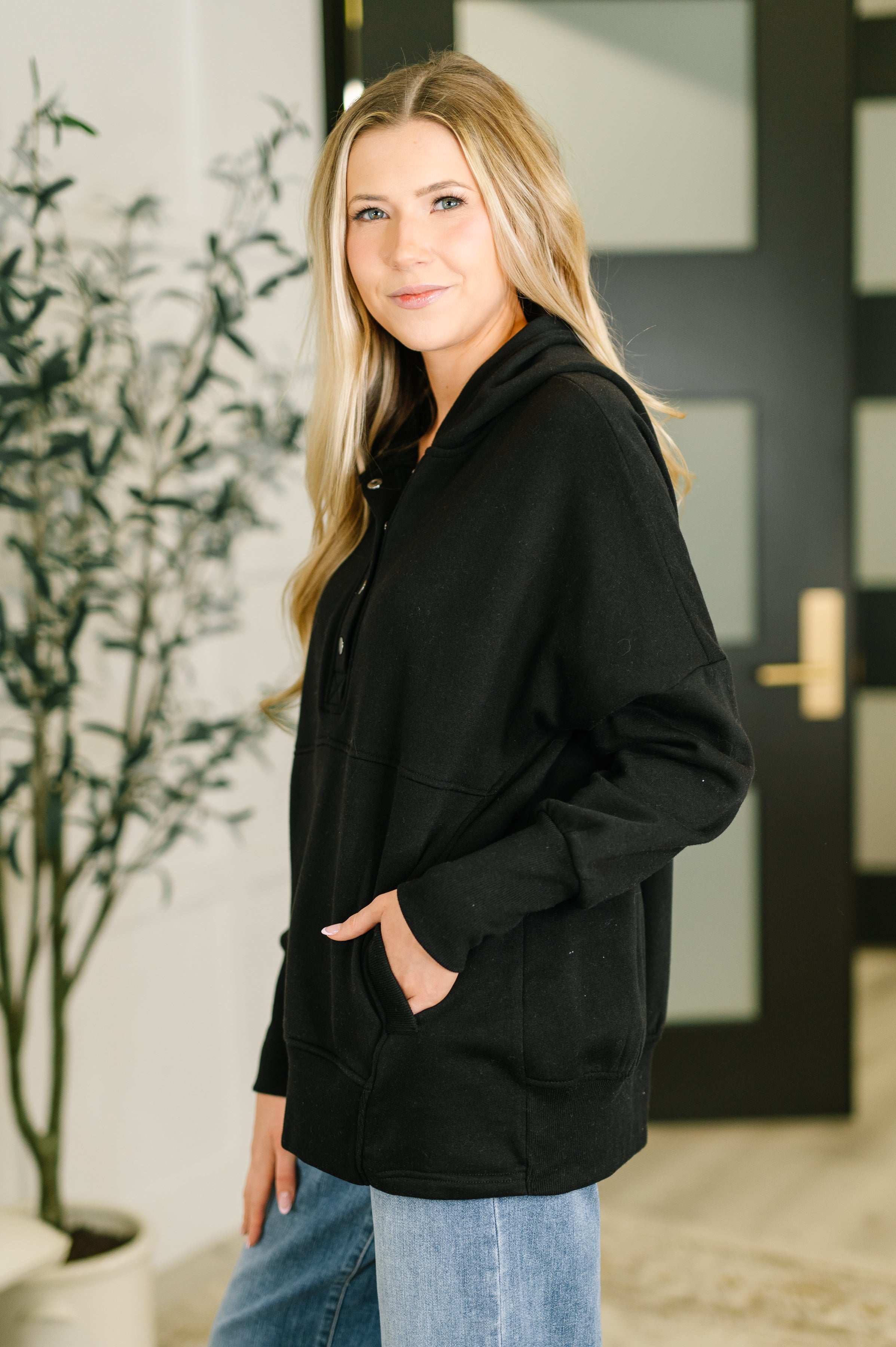 A Million Different Reasons Hooded Pullover in Black-Womens-Stay Foxy Boutique, Florissant, Missouri