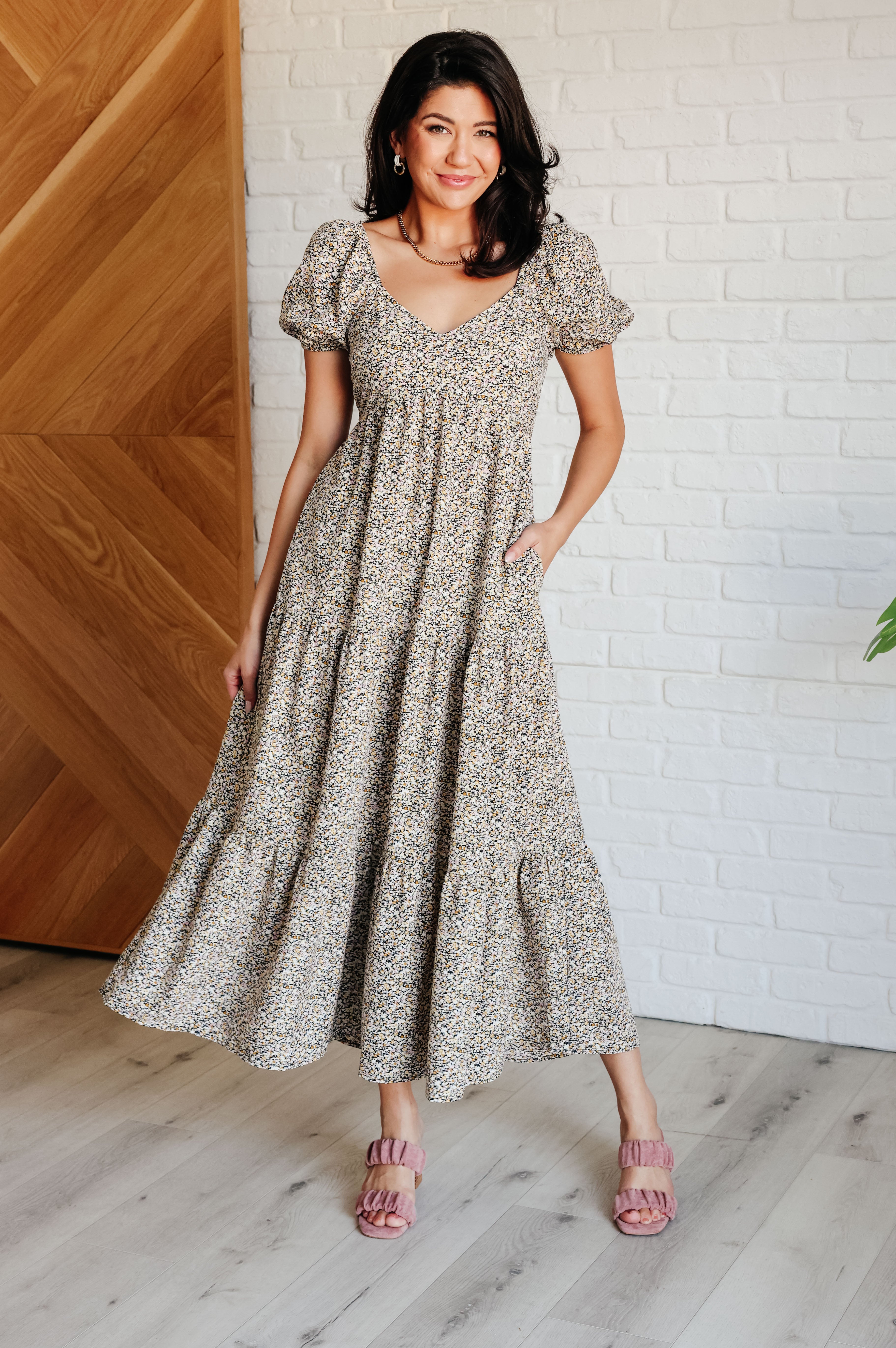 A Moment of Love Balloon Sleeve Dress-Dresses-Stay Foxy Boutique, Florissant, Missouri