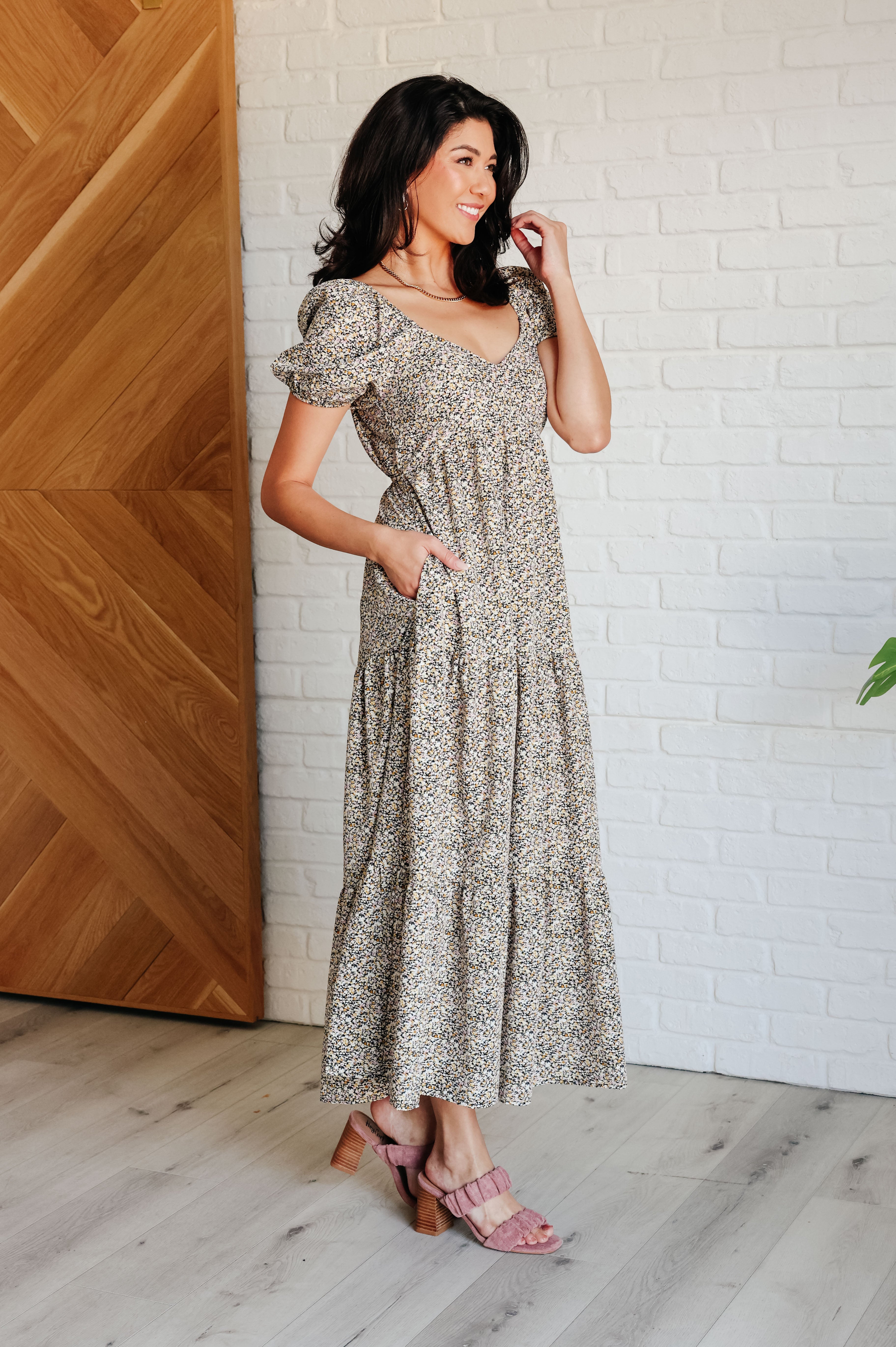 A Moment of Love Balloon Sleeve Dress-Dresses-Stay Foxy Boutique, Florissant, Missouri