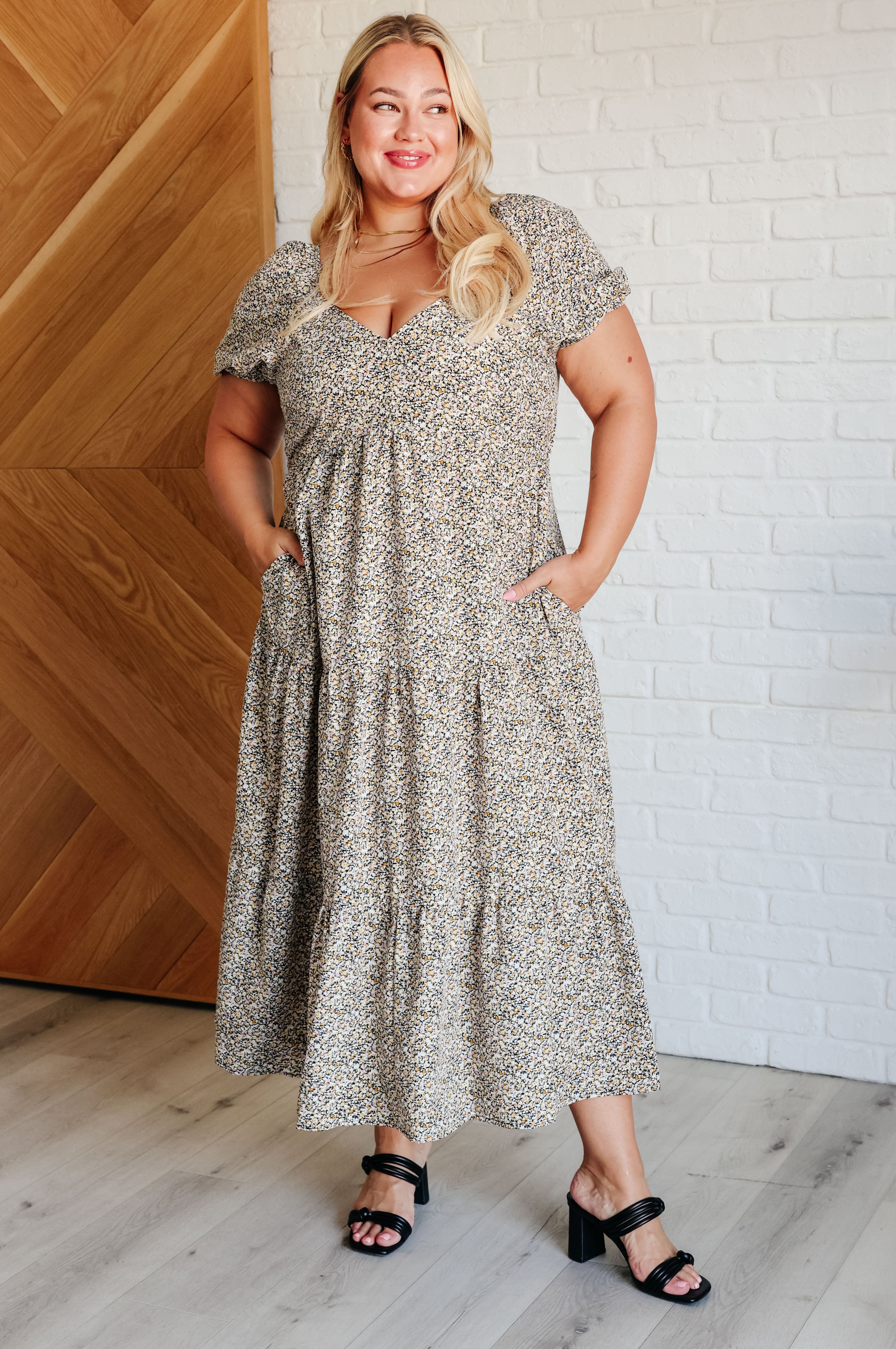 A Moment of Love Balloon Sleeve Dress-Dresses-Stay Foxy Boutique, Florissant, Missouri