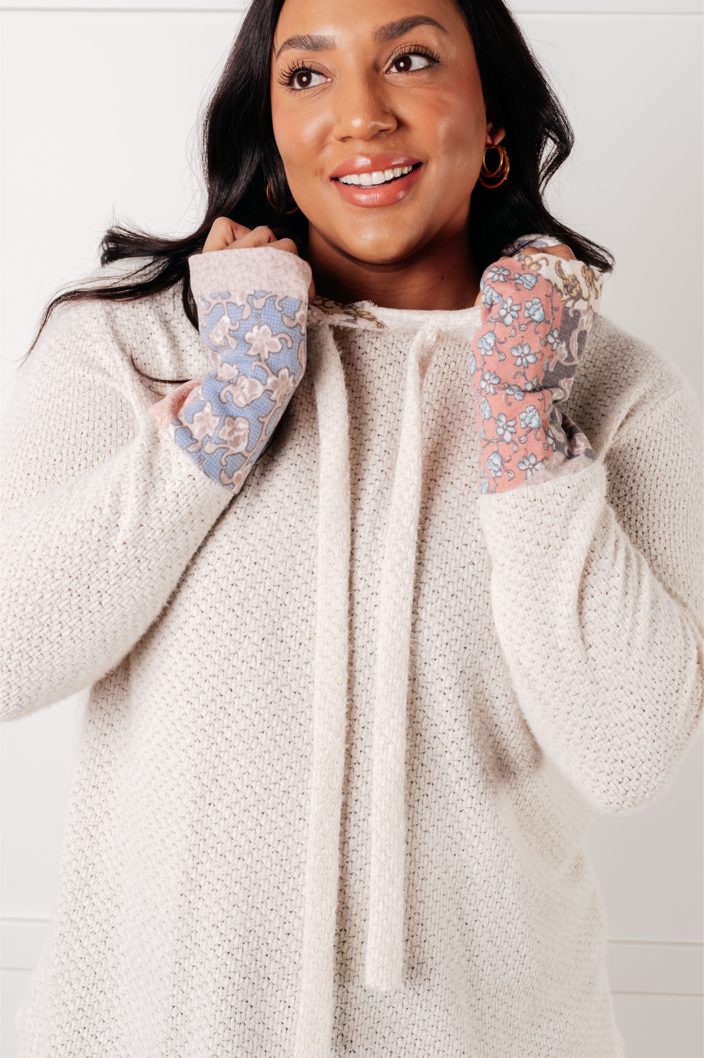 A Tad Chilly Waffle Knit Hoodie-Tops-Stay Foxy Boutique, Florissant, Missouri