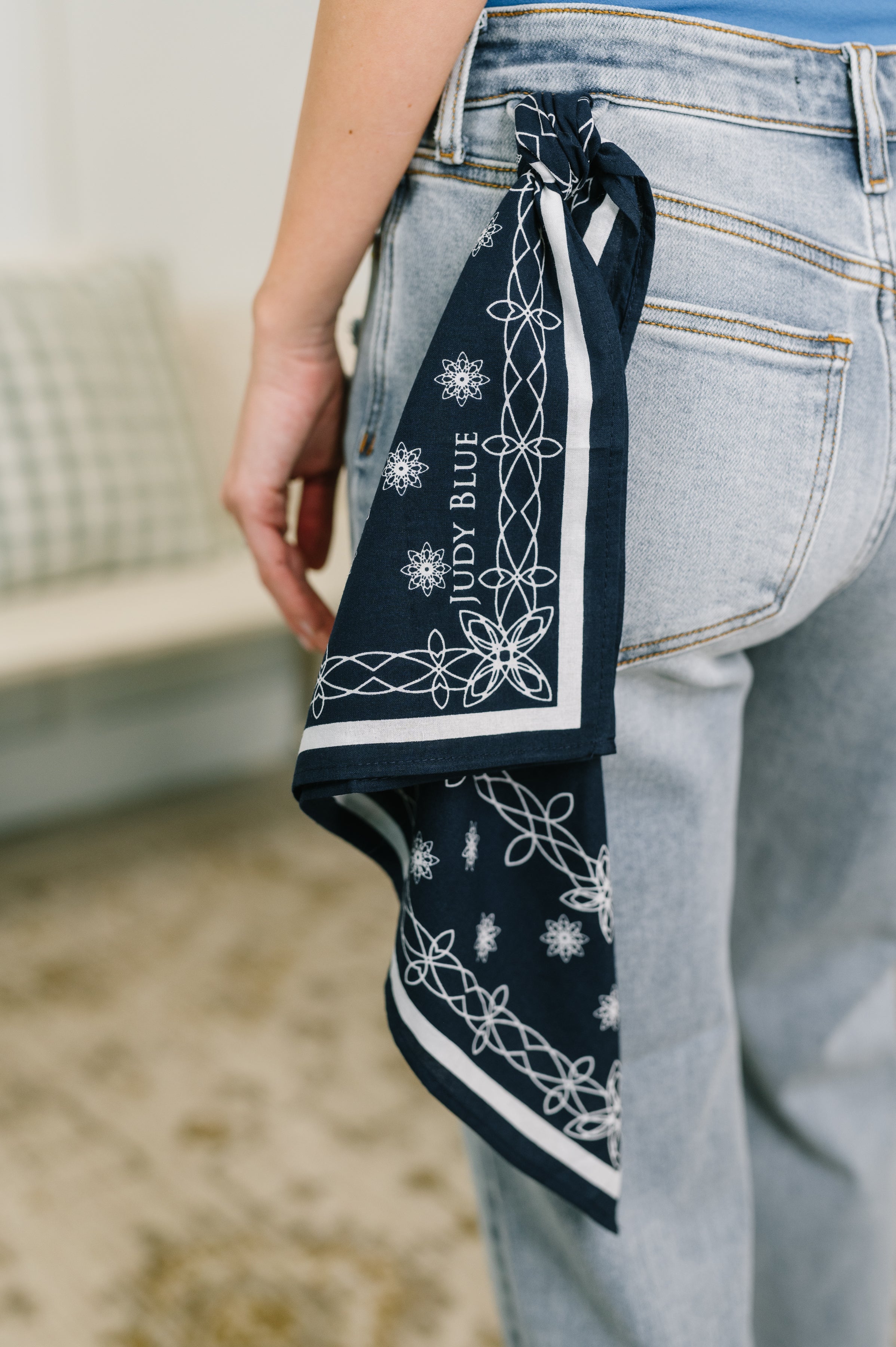 Alex Mid Rise Boyfriend Jean with Bandana Loop-Womens-Stay Foxy Boutique, Florissant, Missouri