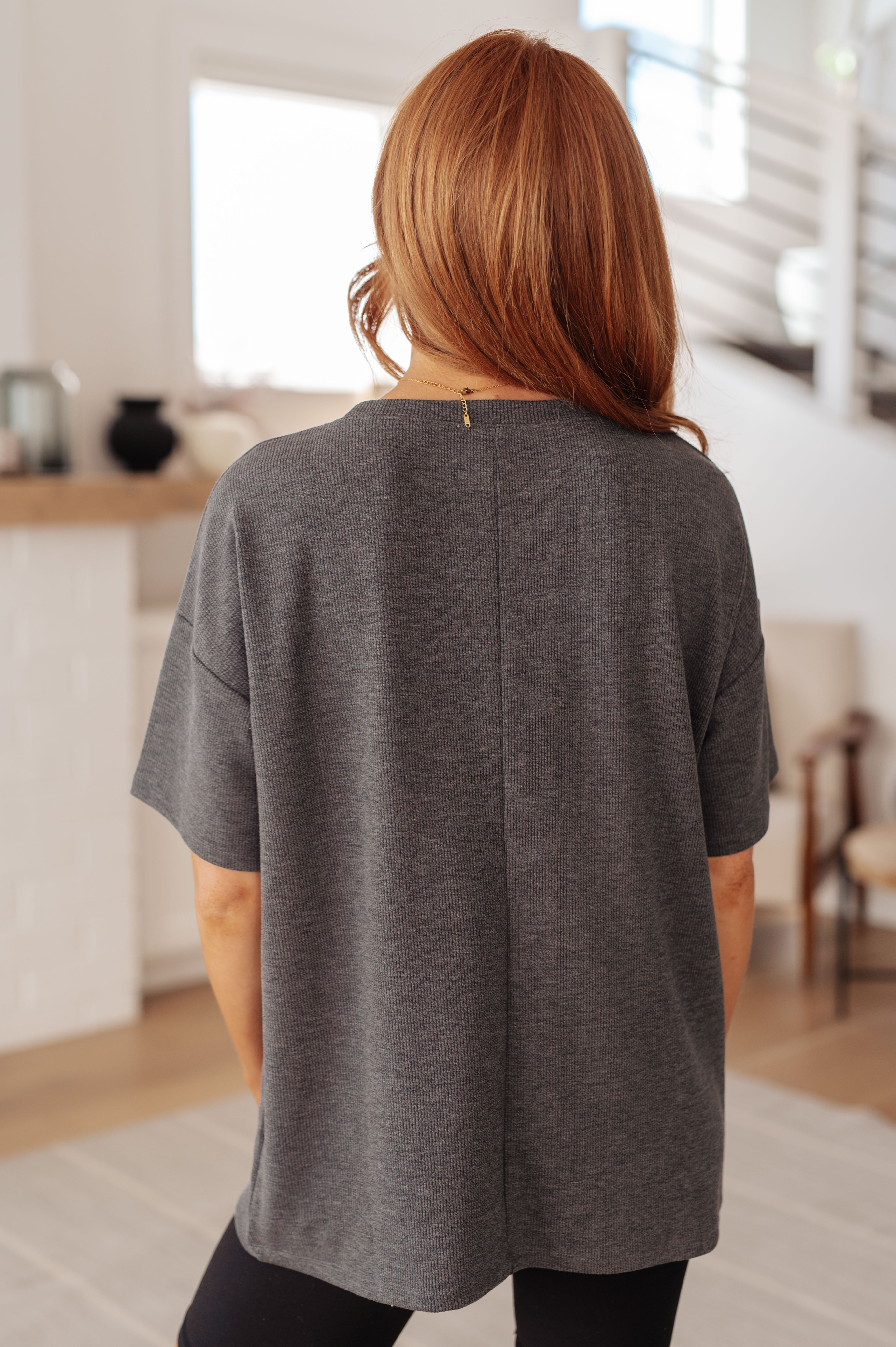 Always Enough Graphic Tee in Charcoal-Tops-Stay Foxy Boutique, Florissant, Missouri