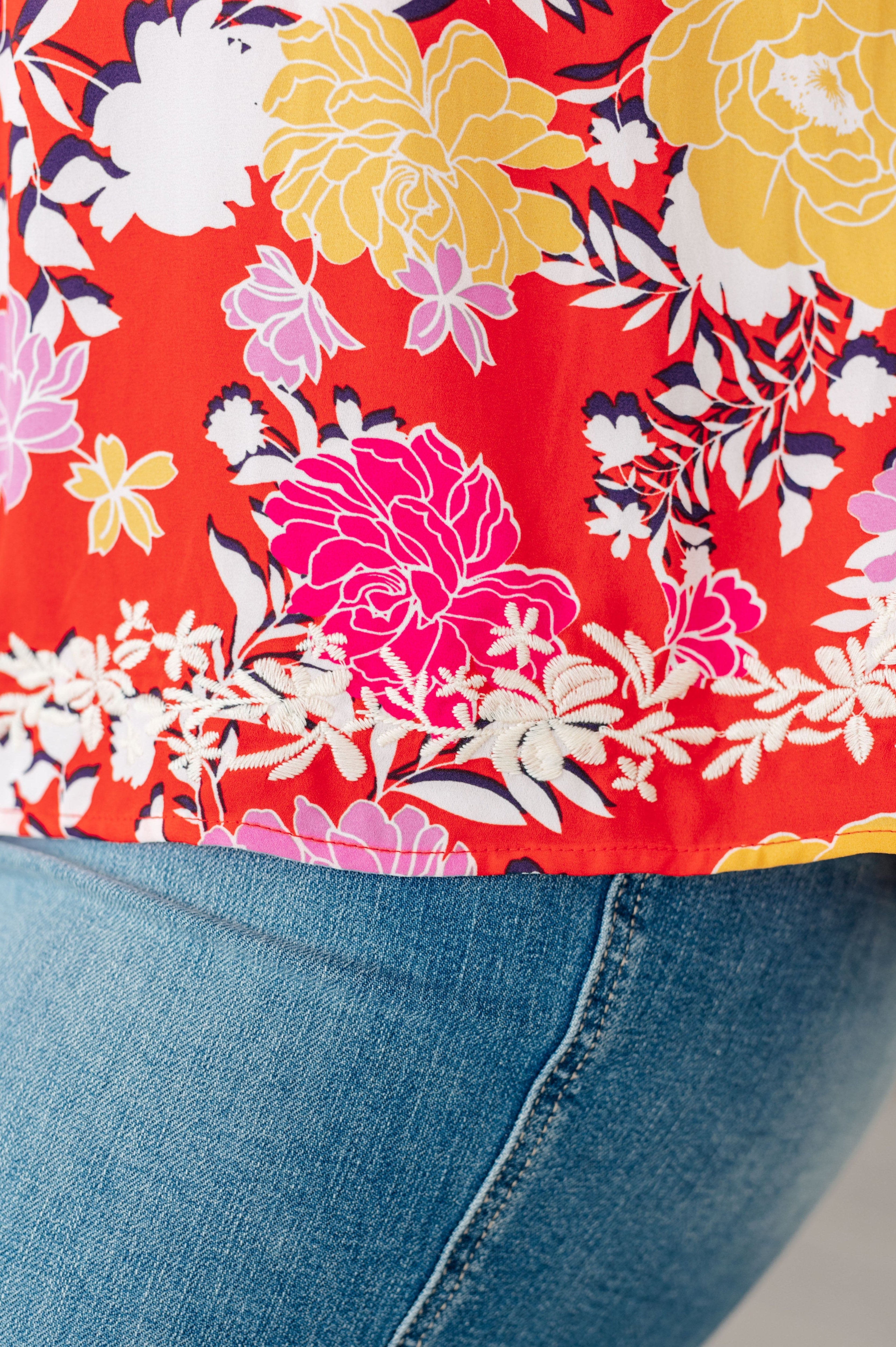 Among The Flowers Floral Top-Tops-Stay Foxy Boutique, Florissant, Missouri