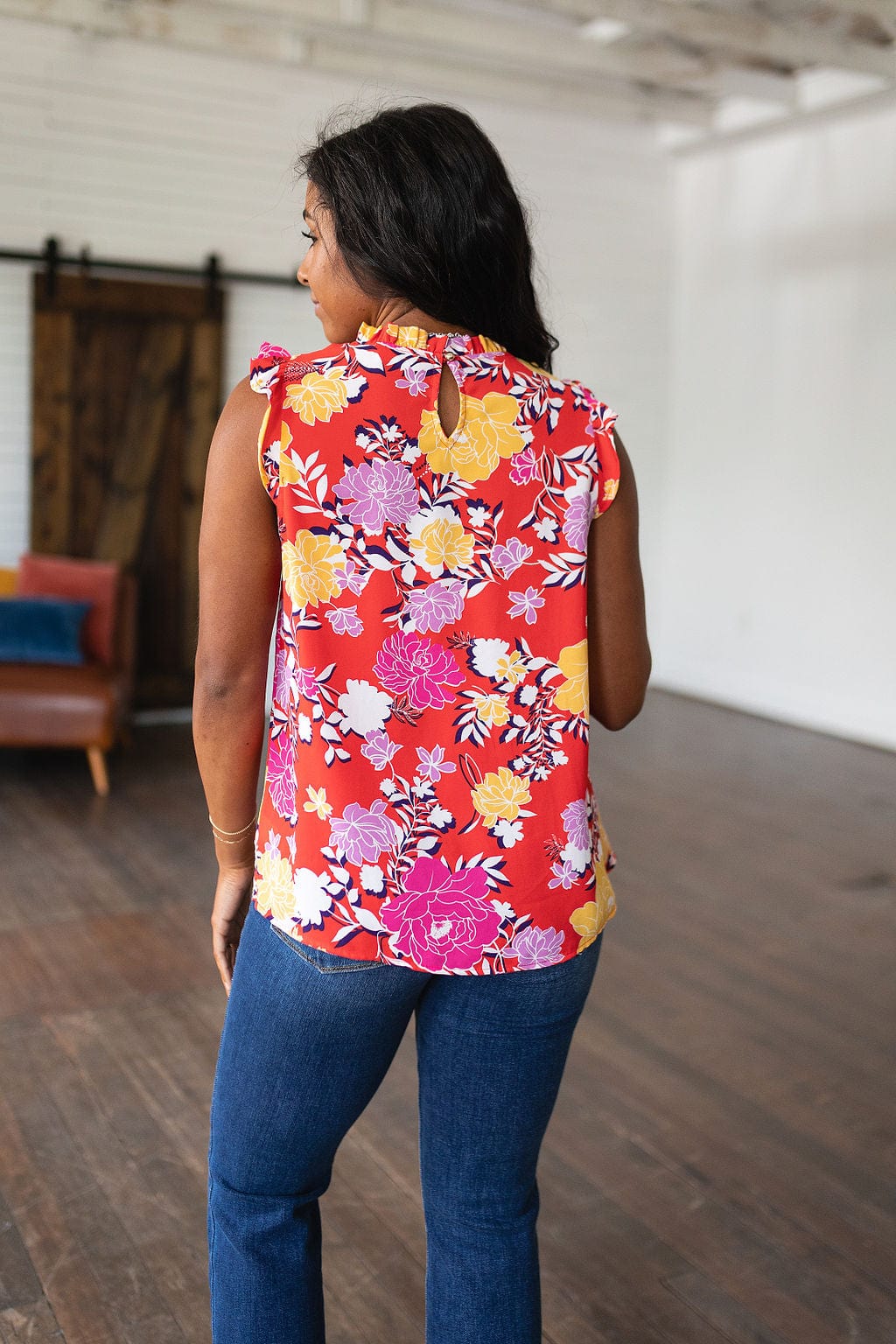 Among The Flowers Floral Top-Tops-Stay Foxy Boutique, Florissant, Missouri
