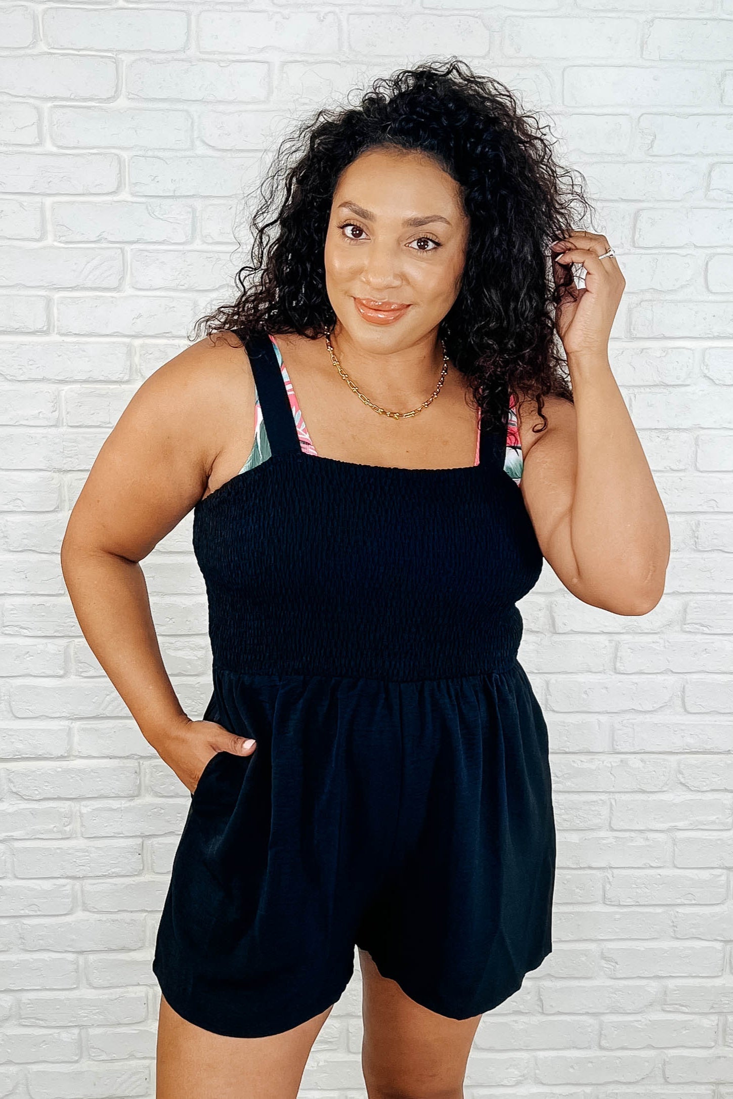 Assume the Best Square Neck Romper-Womens-Stay Foxy Boutique, Florissant, Missouri