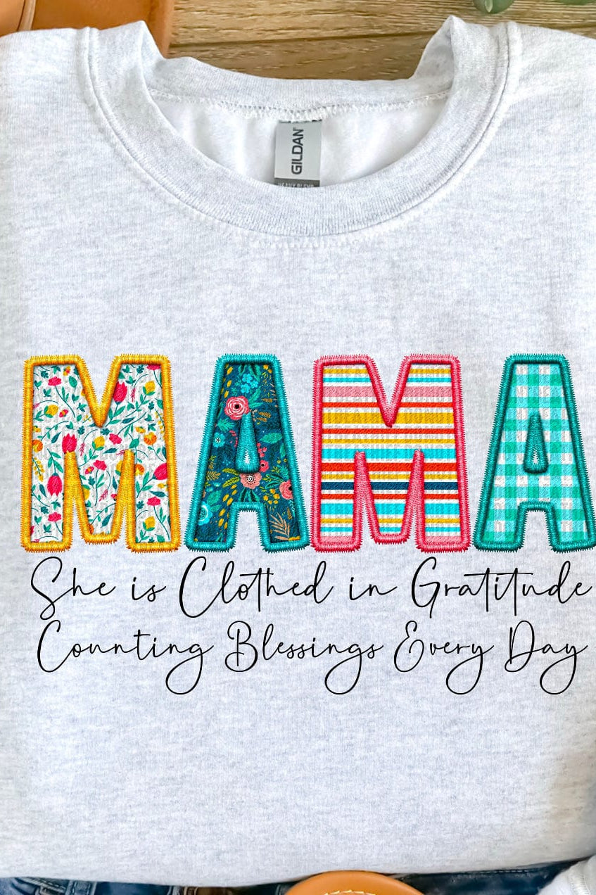 Mama (Faux Embroidery) Graphic T-Graphic T-Stay Foxy Boutique, Florissant, Missouri